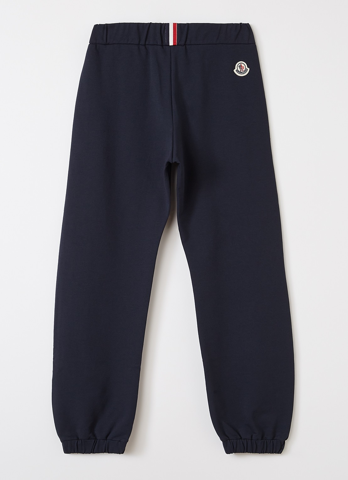 Moncler Tapered fit pantalon met logo - voorkant 2 donkerblauw