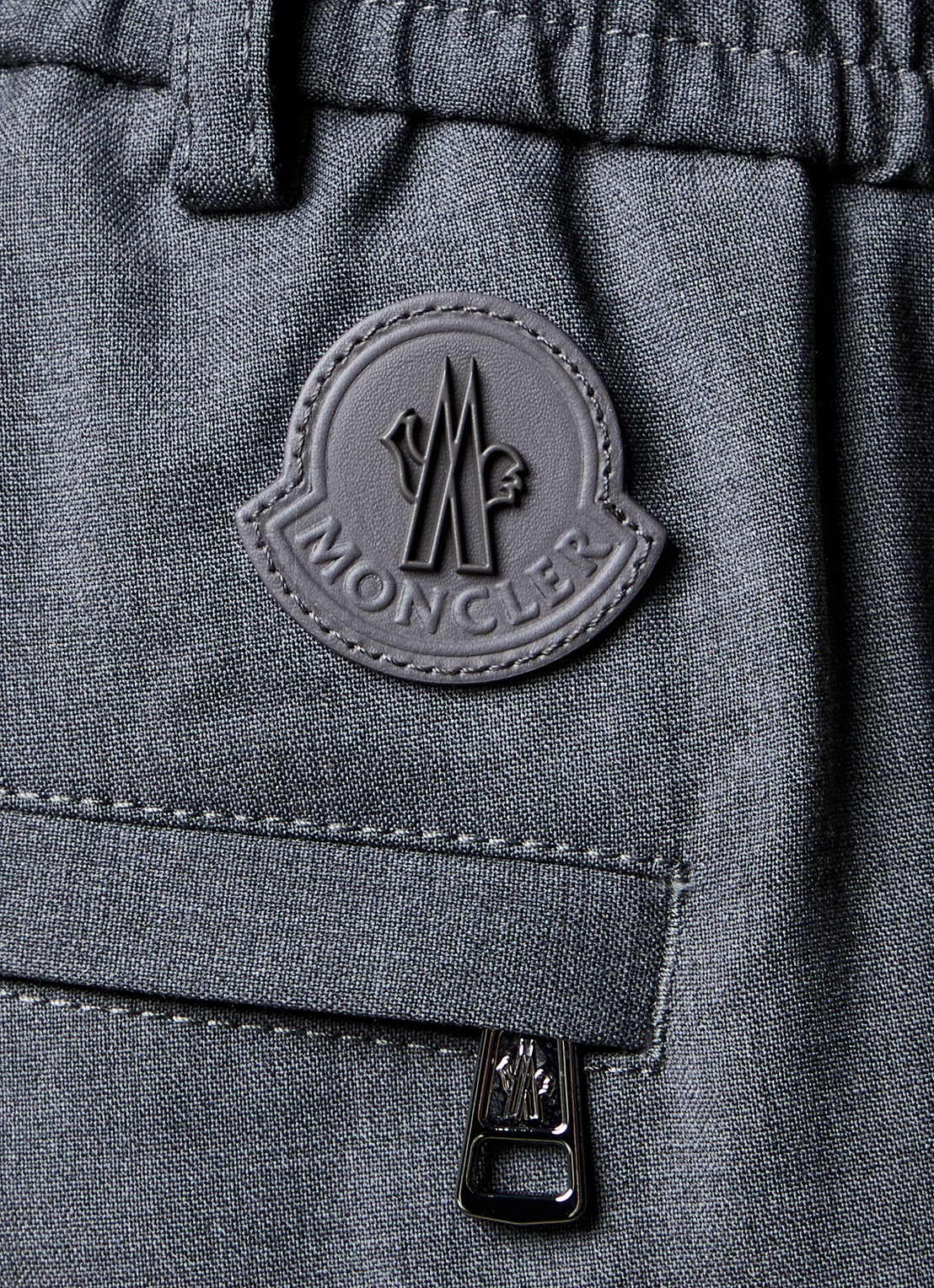 Moncler Tapered fit pantalon van wol - detail 6 grijs