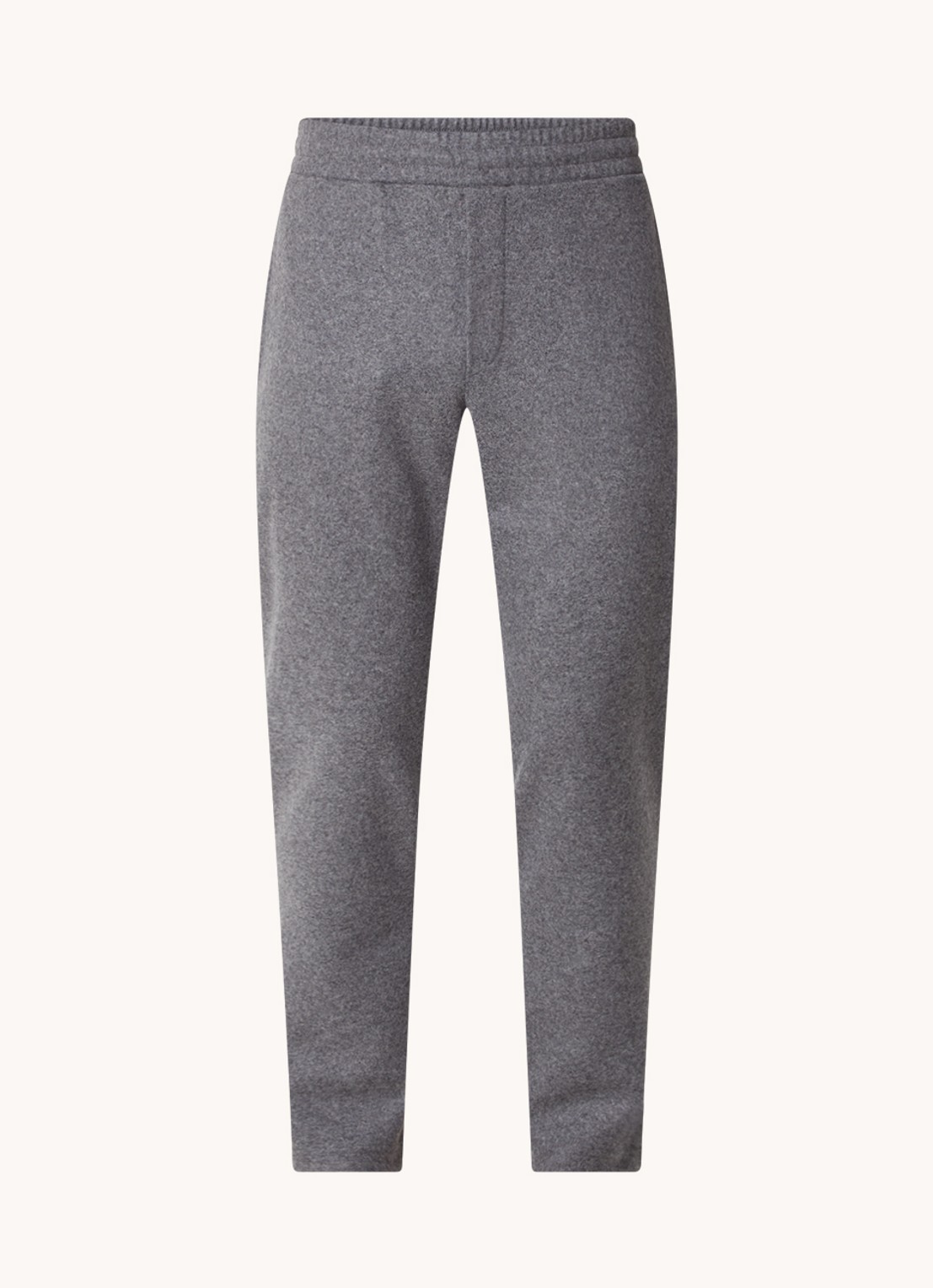 Moncler Tapered joggingbroek in scheerwolblend met gemêleerd dessin - voorkant 2 grijsmele