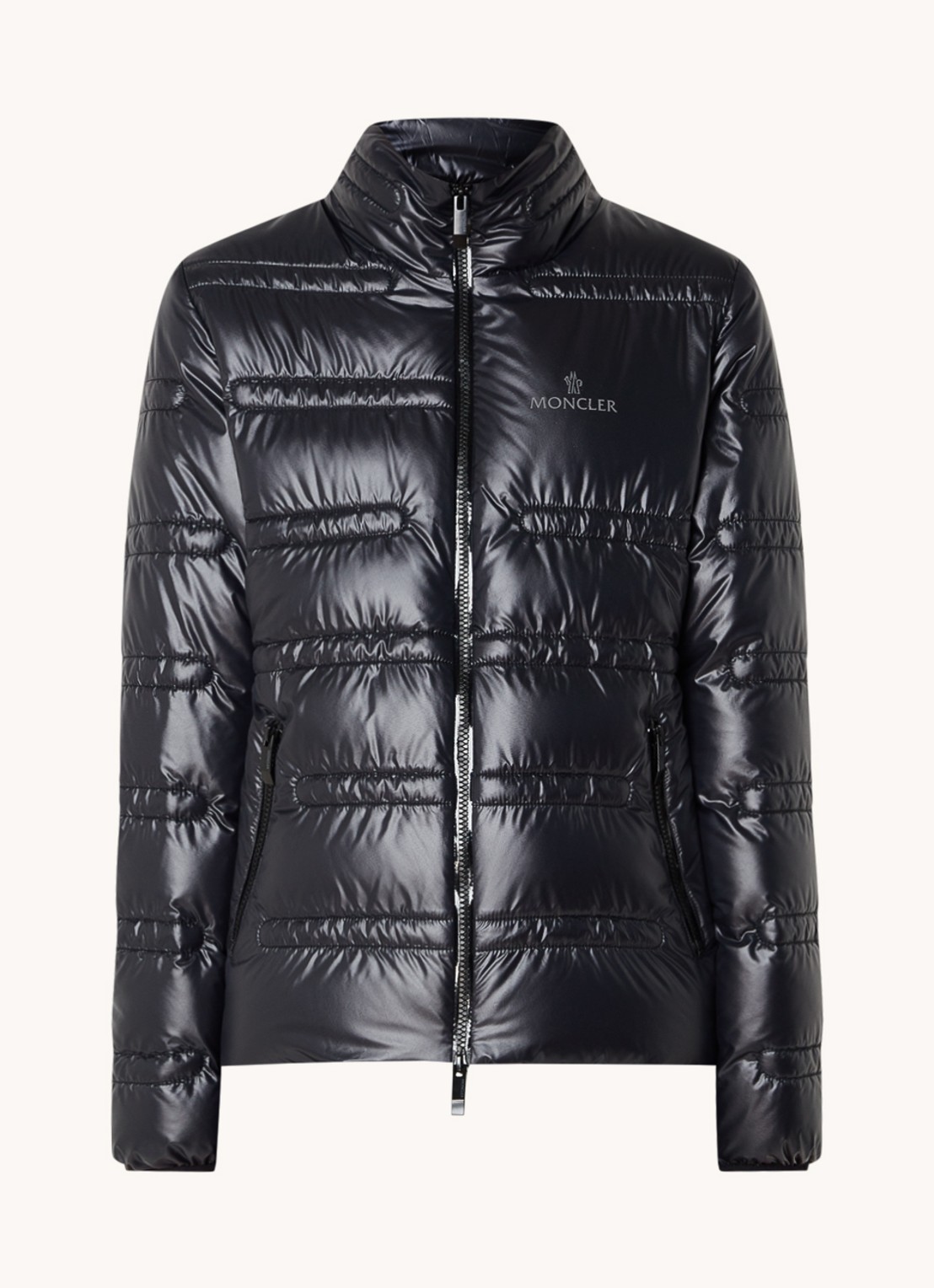 Moncler Tibre gewatteerd jack met donsvulling en ritszakken - voorkant 5 zwart