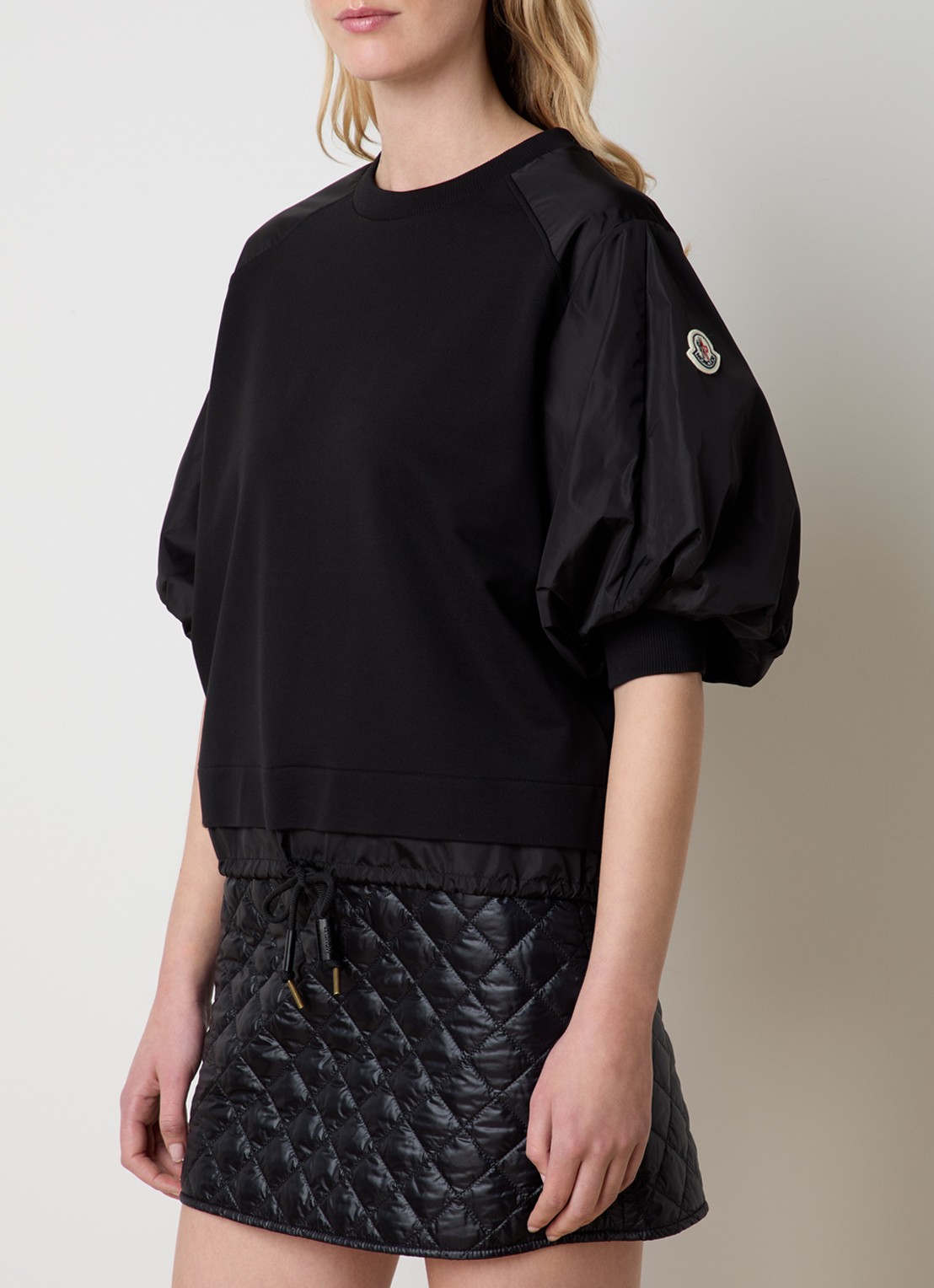 Moncler Top met strikdetail en pofmouw - detail 2 zwart
