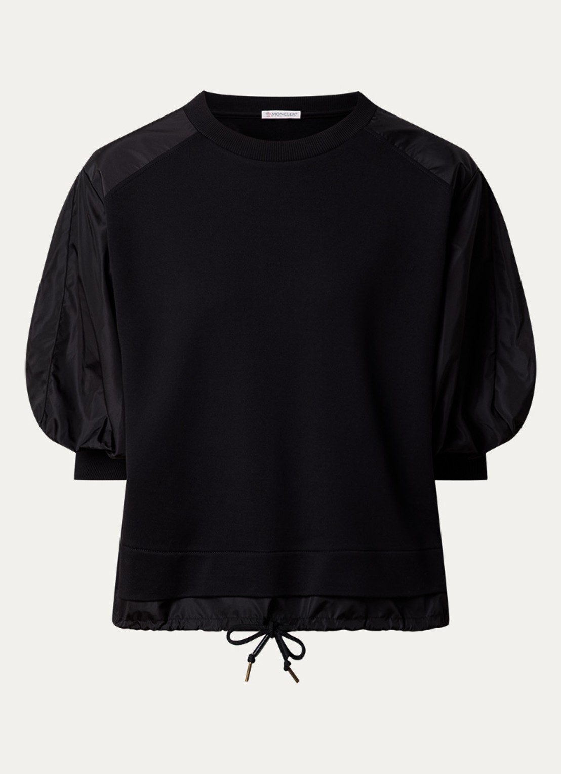 Moncler Top met strikdetail en pofmouw - voorkant 4 zwart
