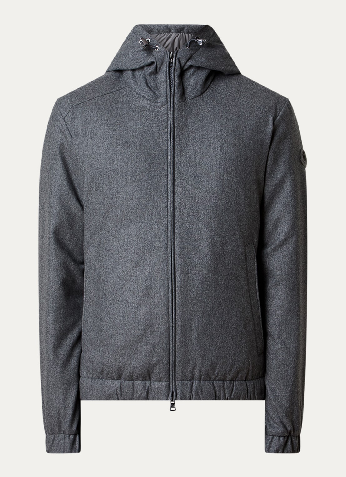 Moncler Torrani bomberjack met capuchon - voorkant donkergrijs