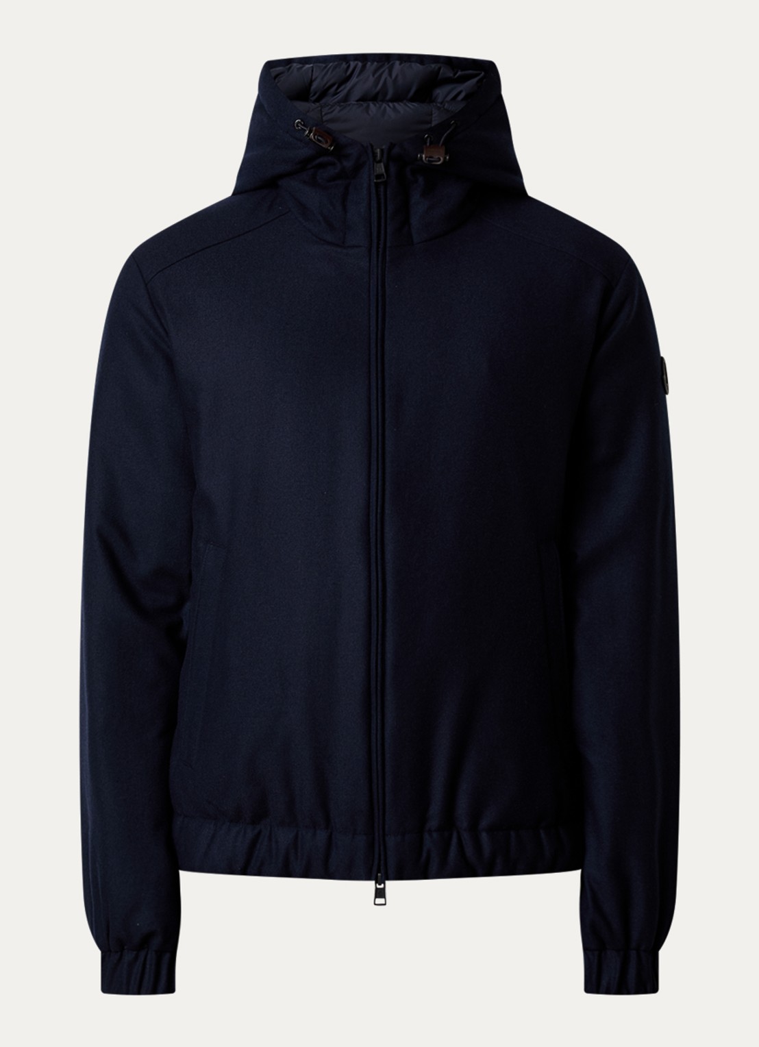 Moncler Torrani bomberjack met capuchon - voorkant donkerblauw