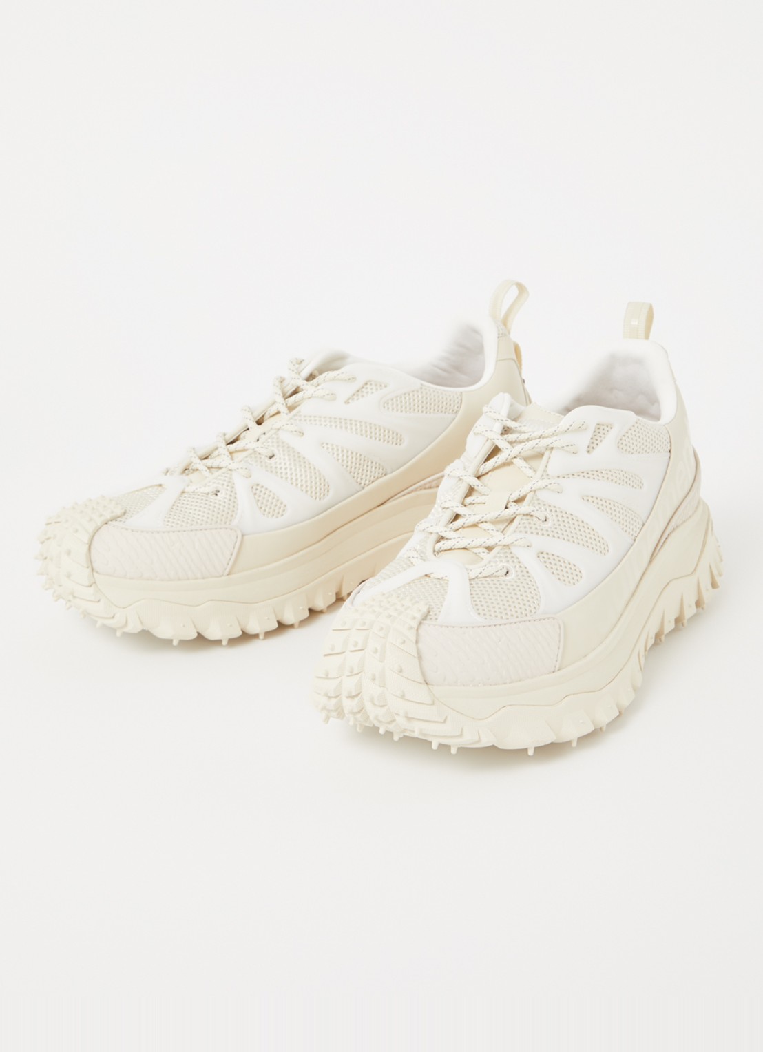 Moncler Trailgrip Amoeba sneaker van leer met mesh details - detail 3 beige