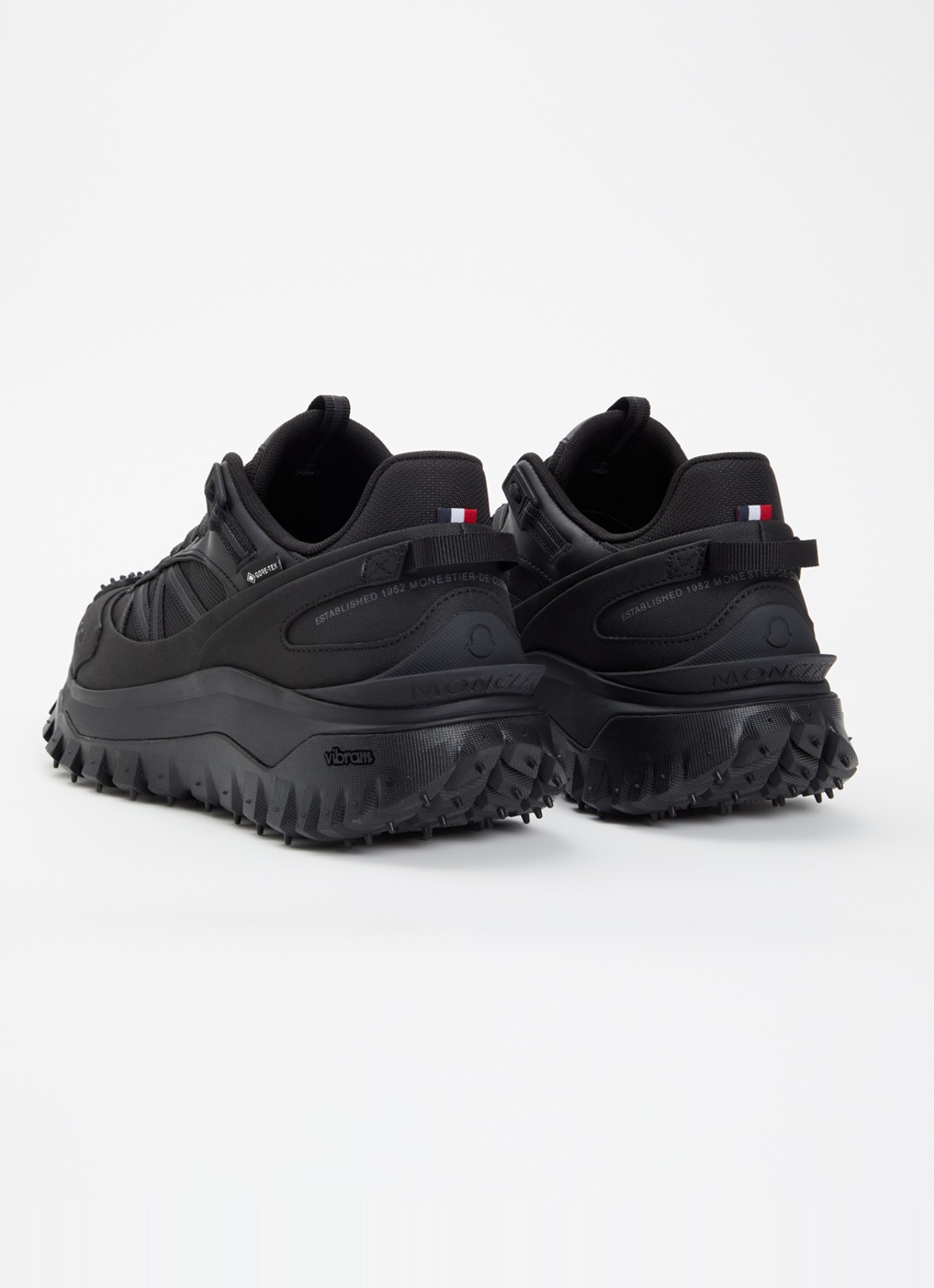 Moncler Trailgrip Gore-Tex sneaker met leren details - achterkant zwart