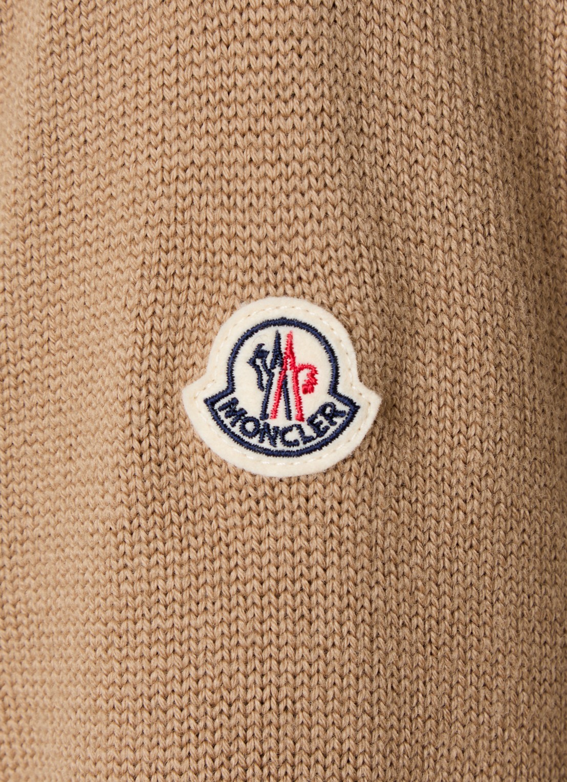 Moncler Tricot fijngebreid vest van scheerwol met gewatteerd voor- en achterpand - detail 6 camel