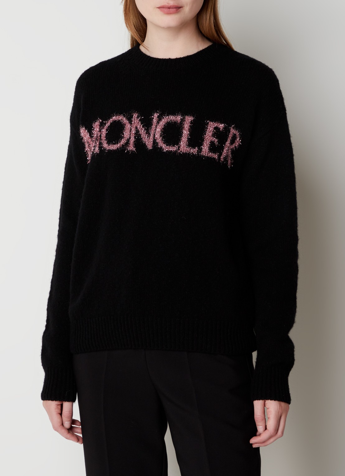 Moncler Trui van wol met logo - detail 2 zwart