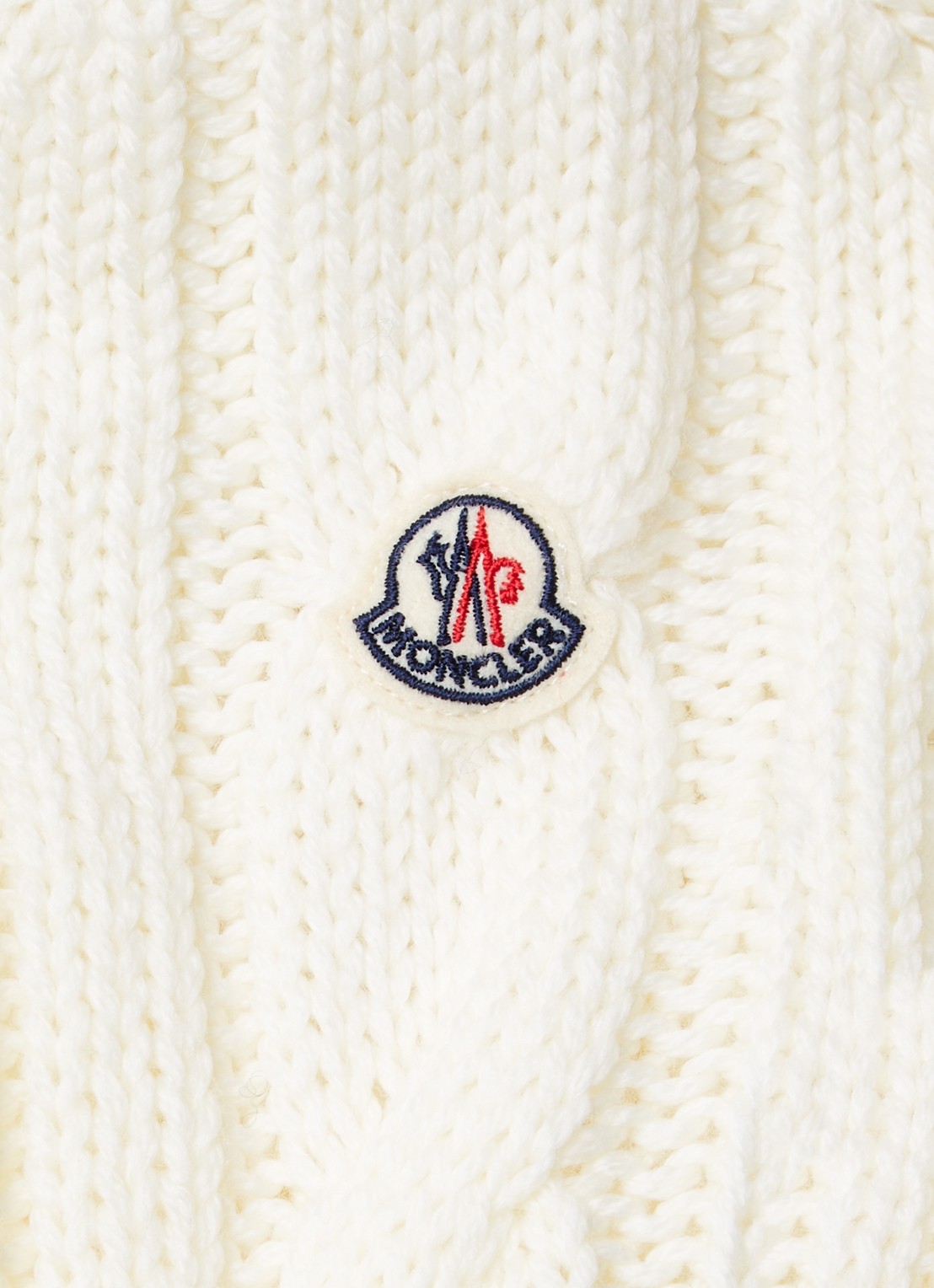 Moncler Trui van wol met logo - detail 5 ivoor