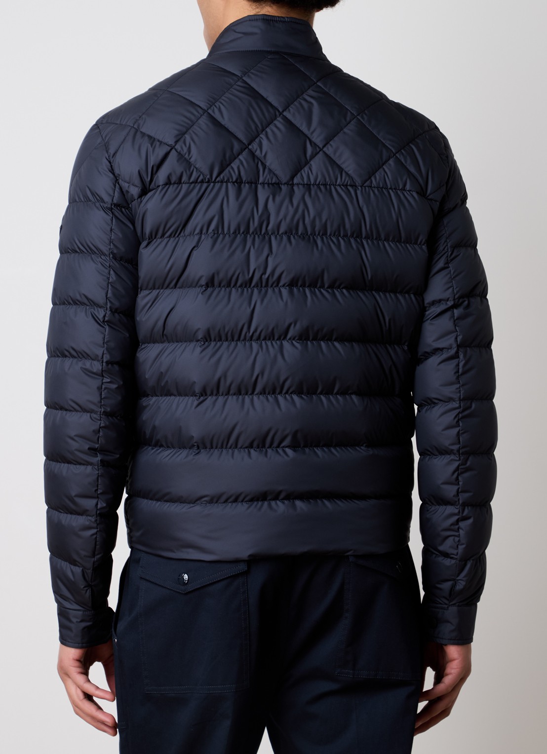 Moncler Tuile gewatteerde jas met donsvulling en ritszakken - achterkant 4 donkerblauw