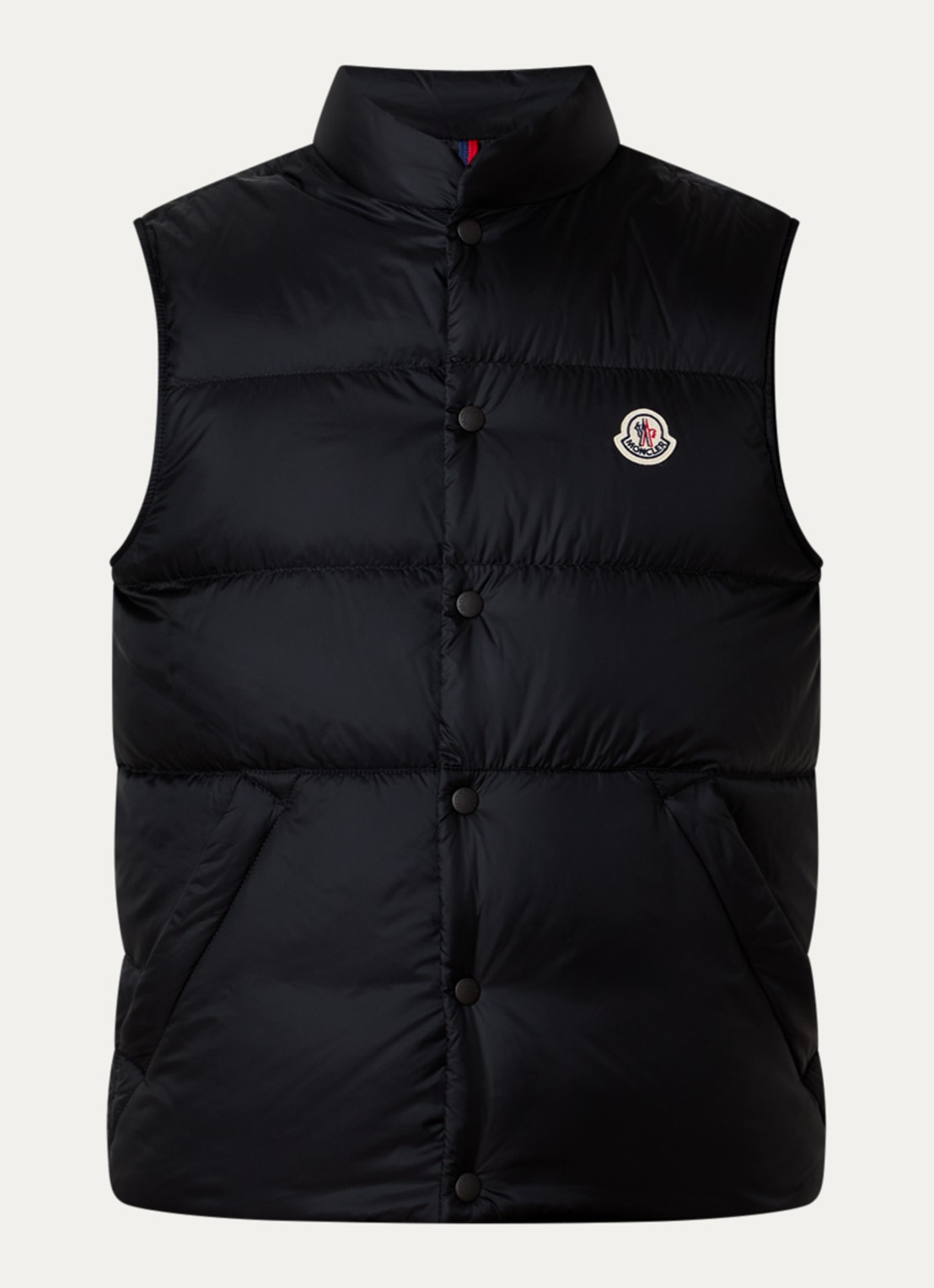 Moncler Tuquerouye gewatteerde bodywarmer met donsvulling en logo - voorkant 2 zwart