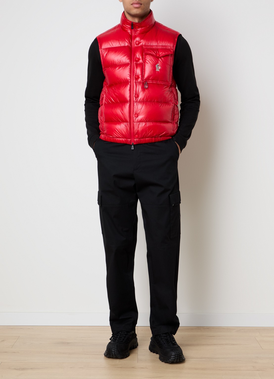 Moncler Uychi gewatteerd bomberjack met donsvulling - voorkant 2 rood
