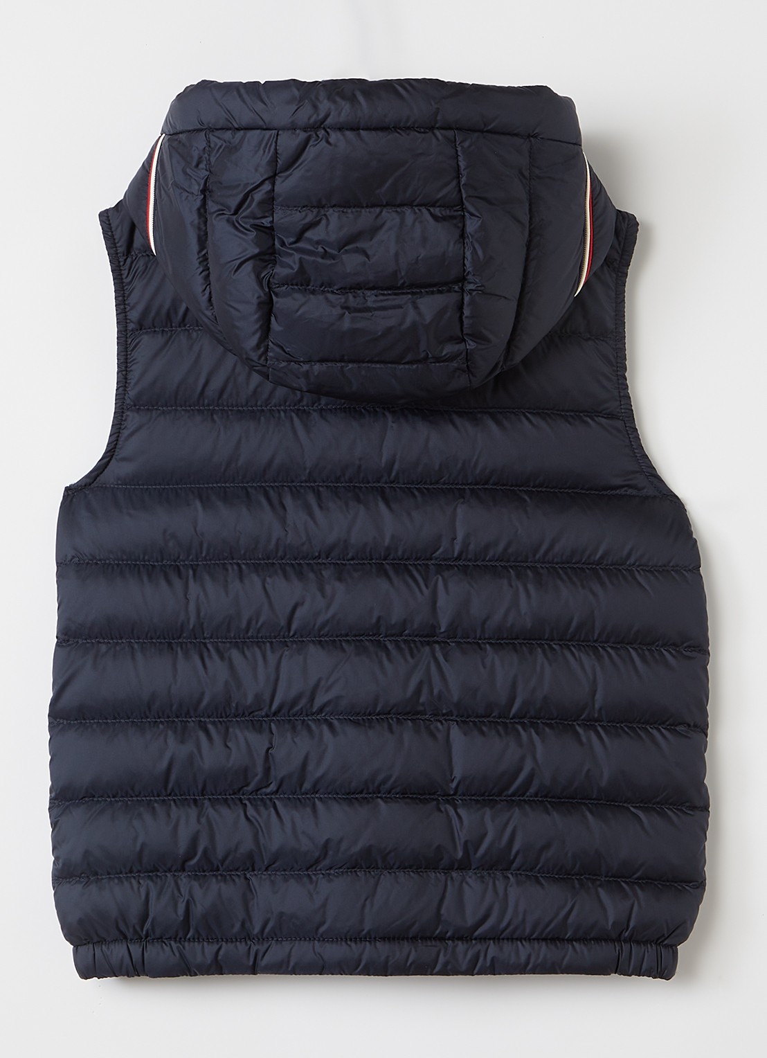 Moncler Uzay gewatteerde bodywarmer met donsvulling en capuchon - achterkant 3 donkerblauw