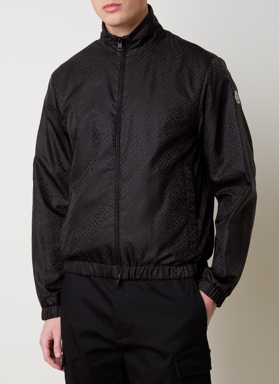 Moncler Vanoise jack met jacquard logoprint - detail 4 zwart