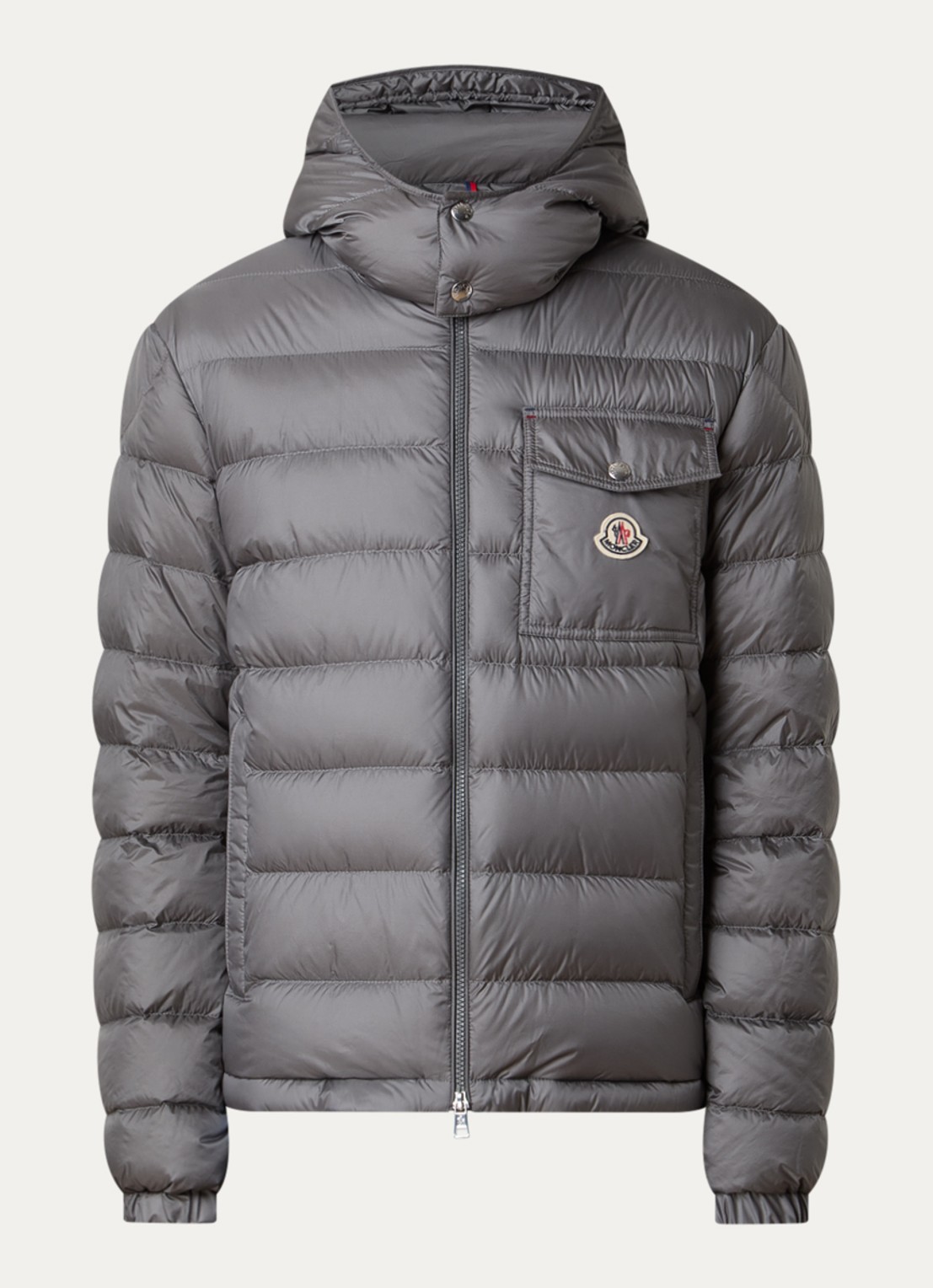 Moncler Verith pufferjack met donsvulling en afneembare capuchon - voorkant 5 grijs