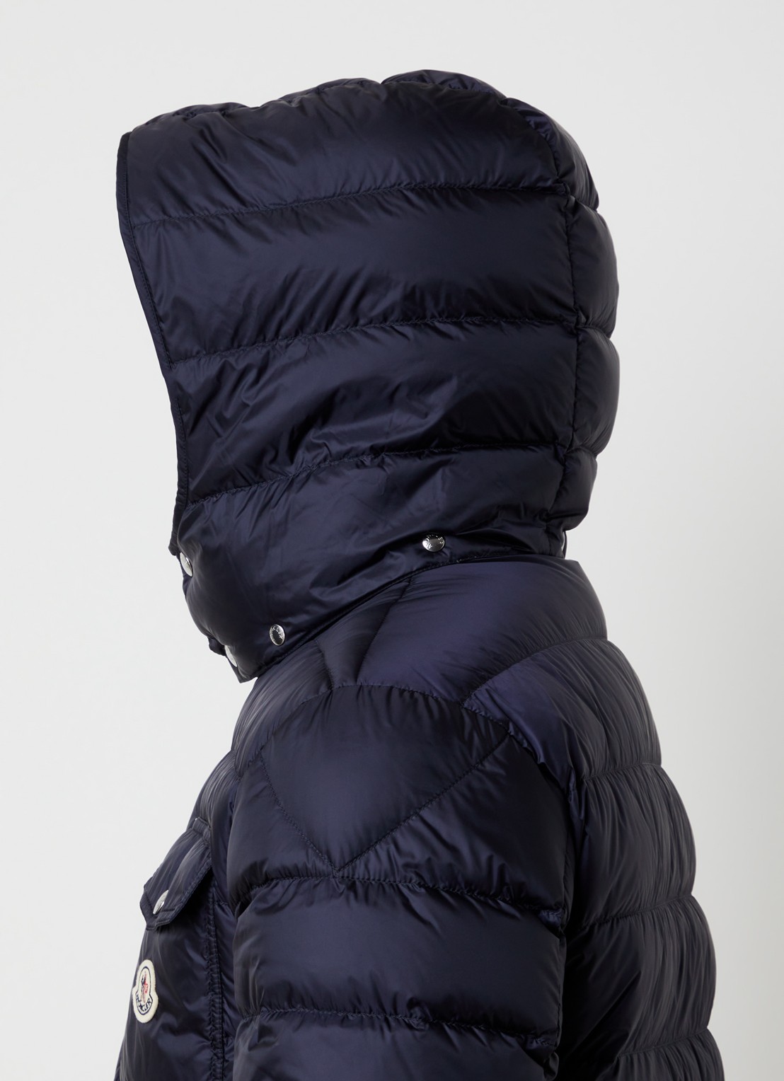 Moncler Verith pufferjack met donsvulling en afneembare capuchon - detail 3 donkerblauw