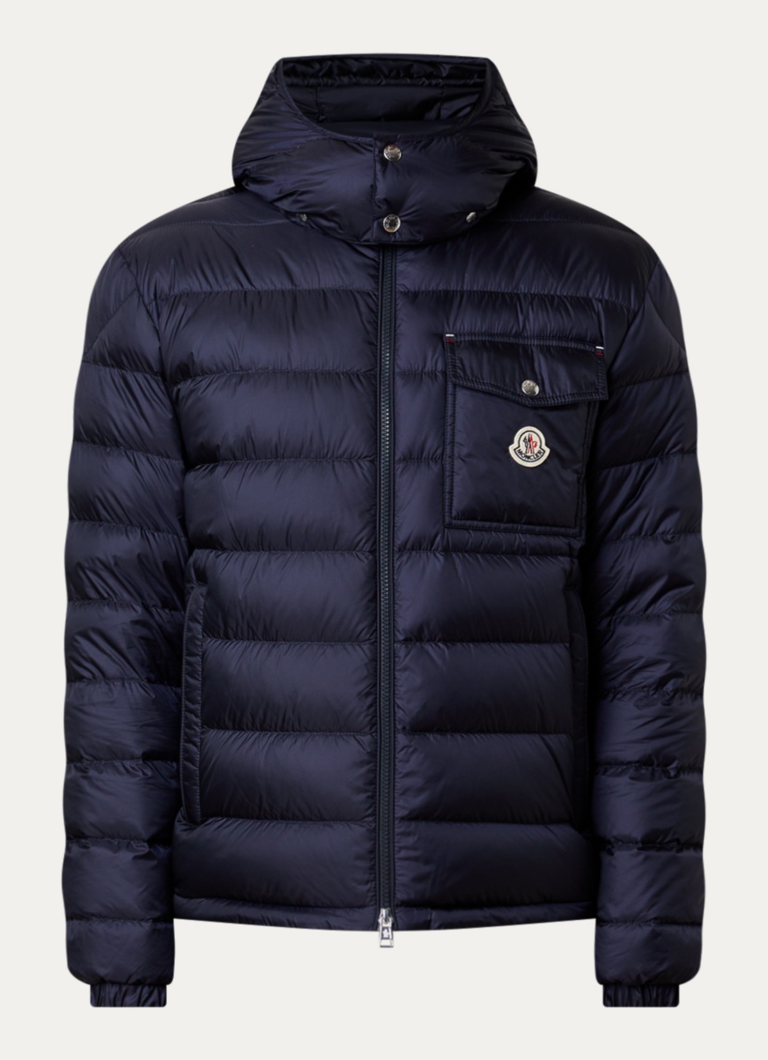Moncler Verith pufferjack met donsvulling en afneembare capuchon - voorkant 5 donkerblauw
