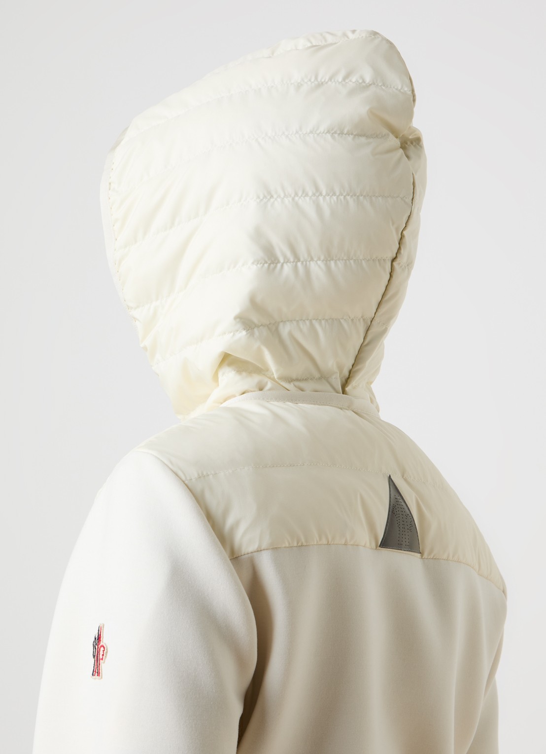 Moncler Vest met gewatteerd voorpand en ritszakken - detail 4 gebroken wit