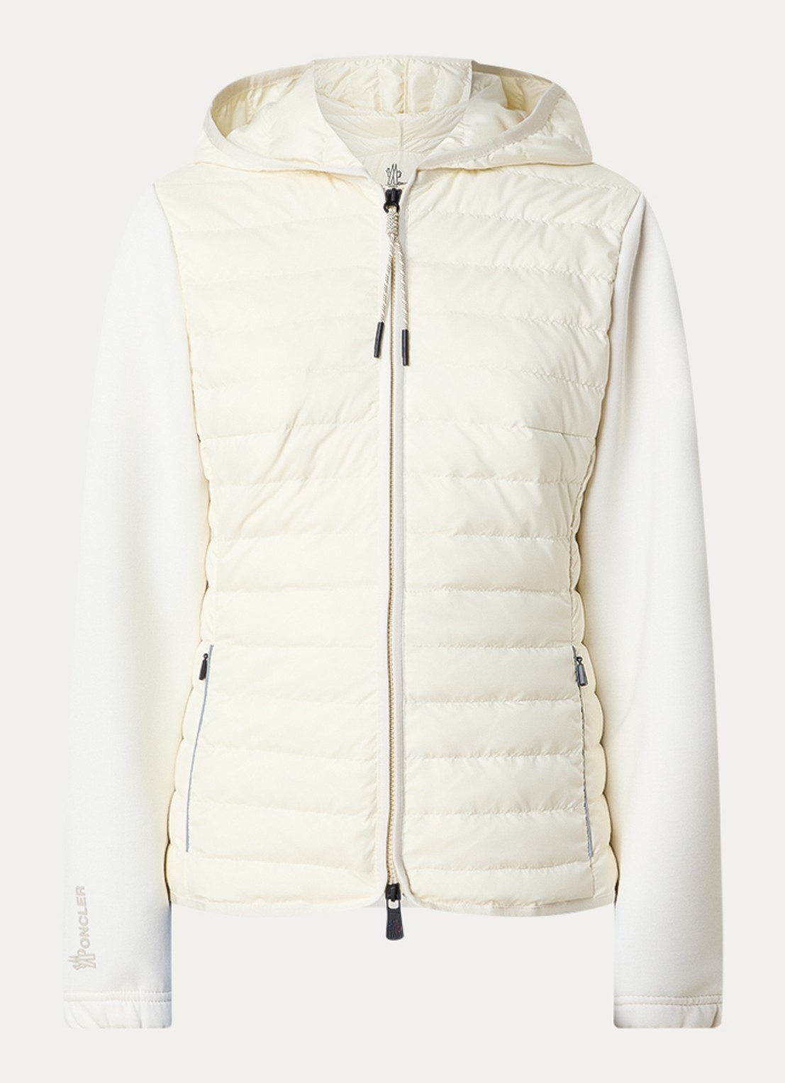 Moncler Vest met gewatteerd voorpand en ritszakken - voorkant 5 gebroken wit