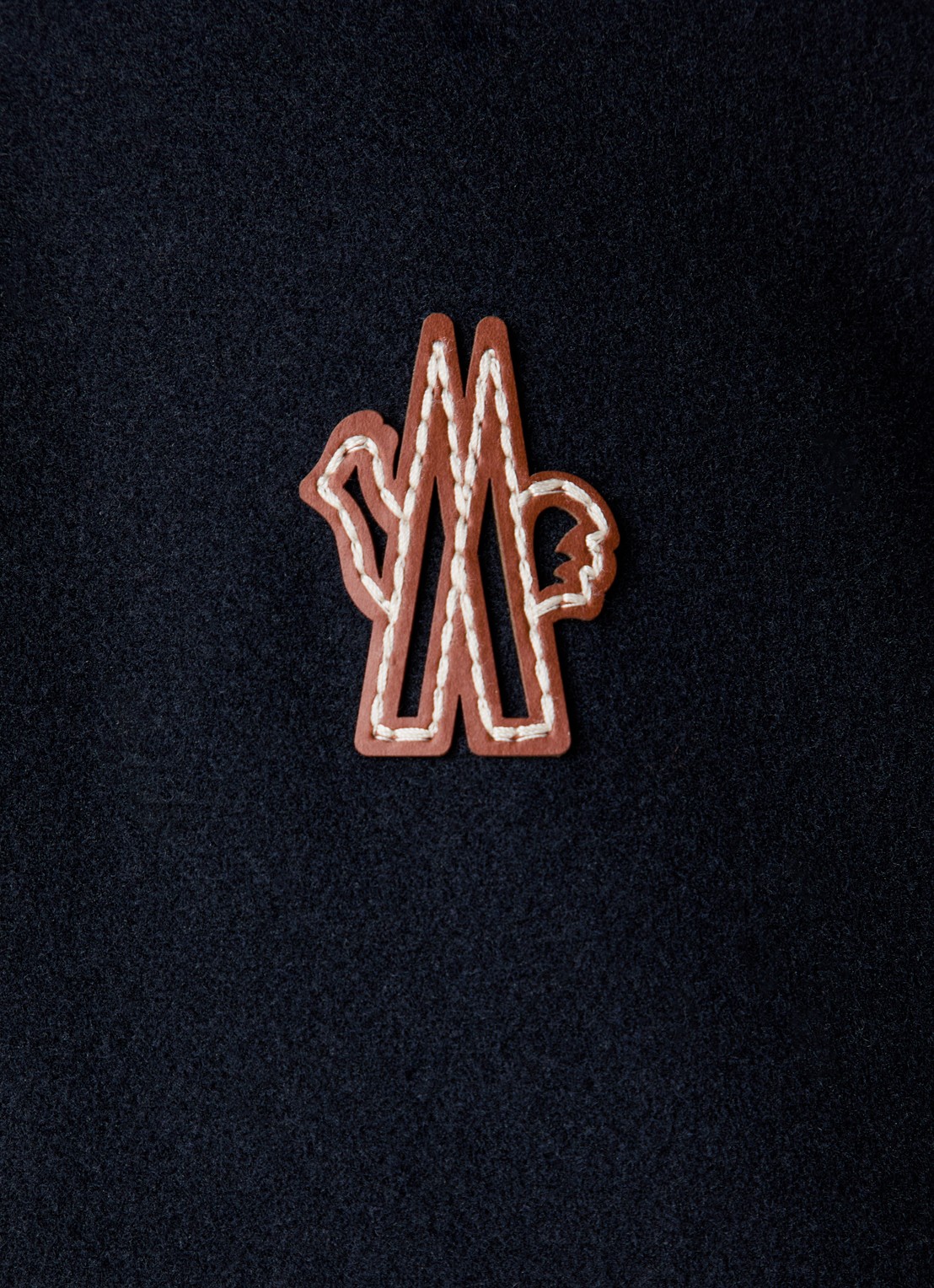 Moncler Vest van fleece met capuchon en details van denim - detail 6 donkerblauw