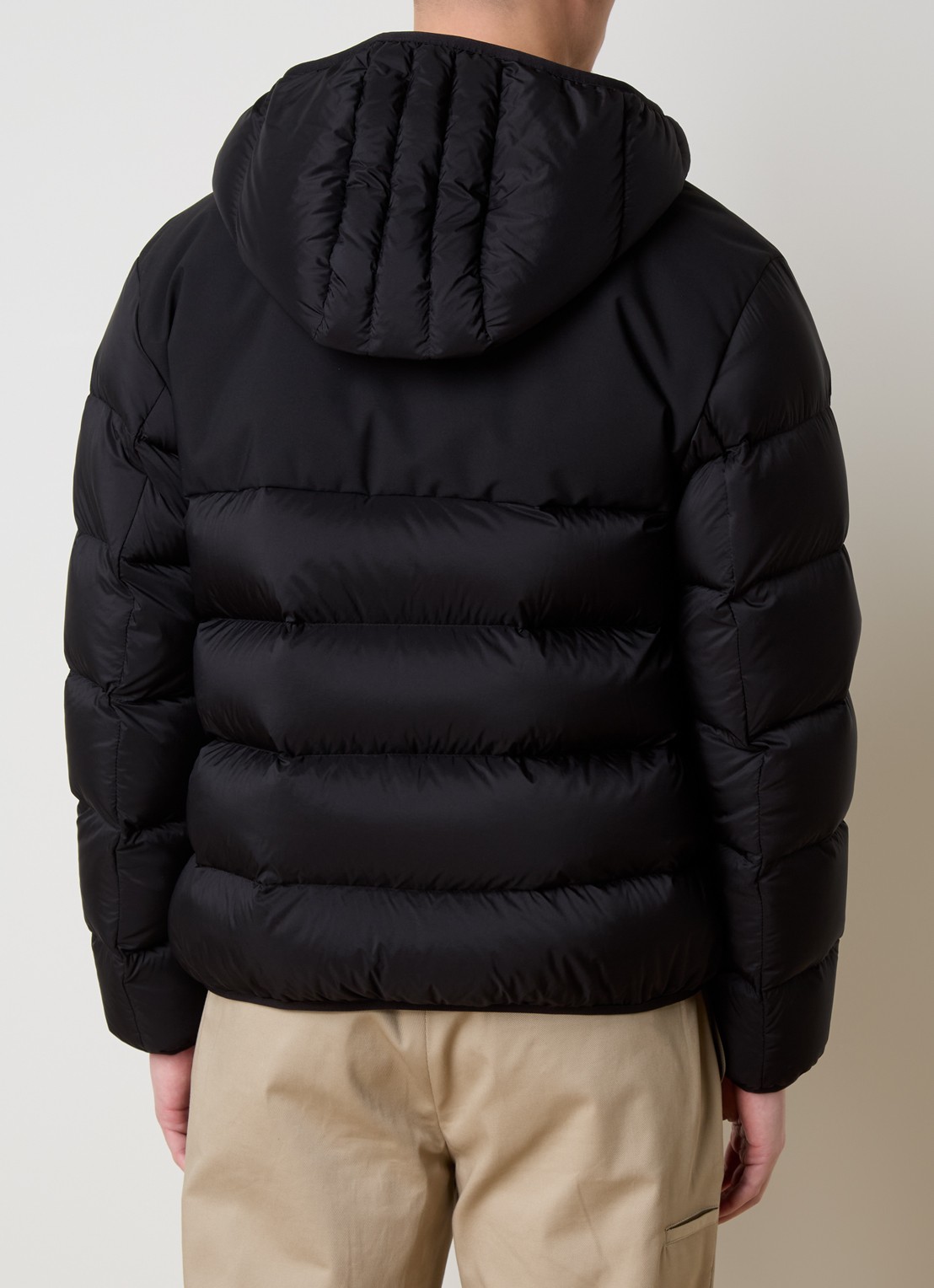 Moncler Veumont puffer jack met donsvulling en logo - achterkant 3 zwart