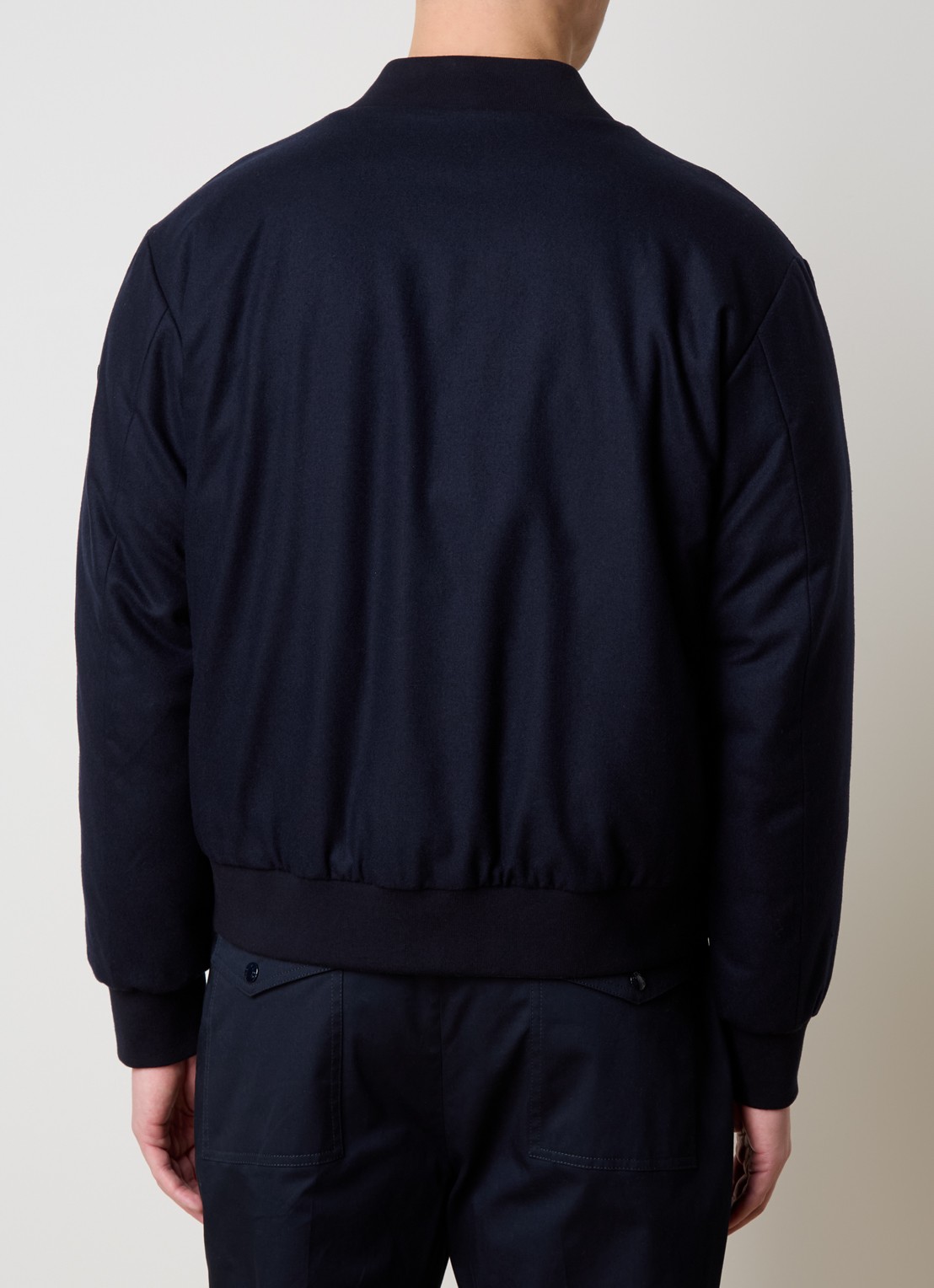 Moncler Villerest bomberjack in kasjmierblend met donsvulling - achterkant 7 donkerblauw