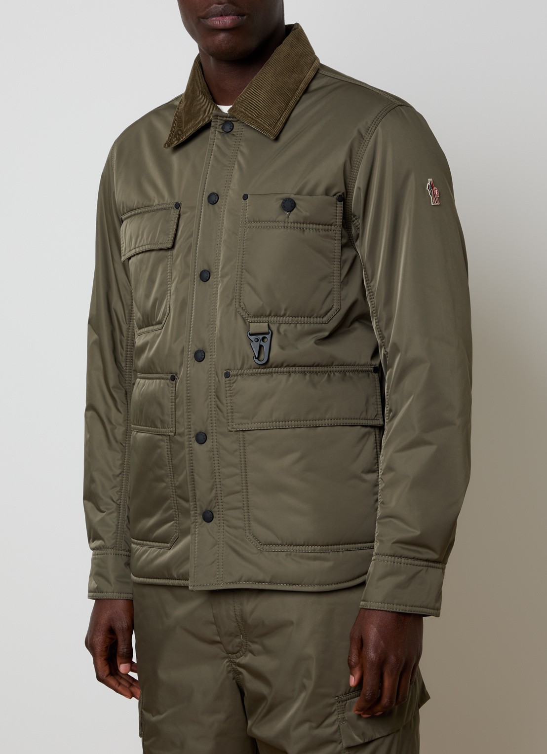 Moncler Waterton gewatteerd jack met donsvulling en klepzakken - detail 2 legergroen