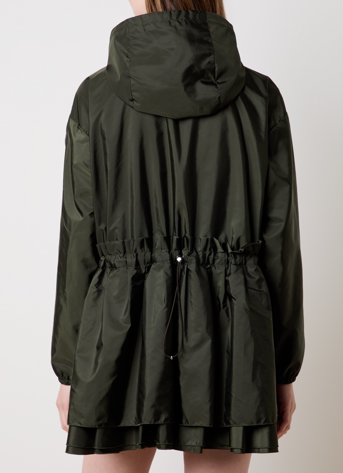 Moncler Wete windjack met capuchon en ritszakken - achterkant 3 bronsgroen