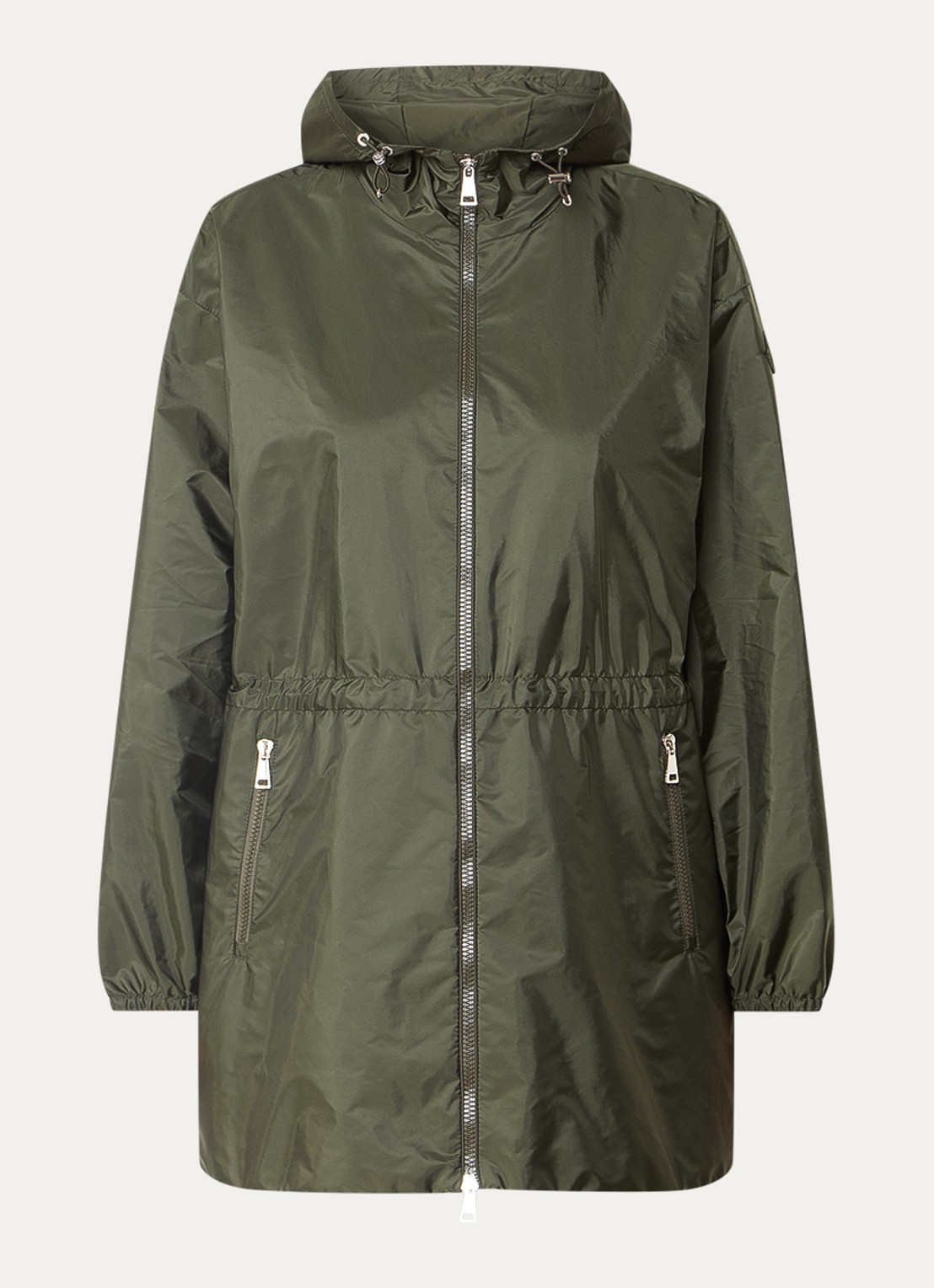 Moncler Wete windjack met capuchon en ritszakken - voorkant bronsgroen