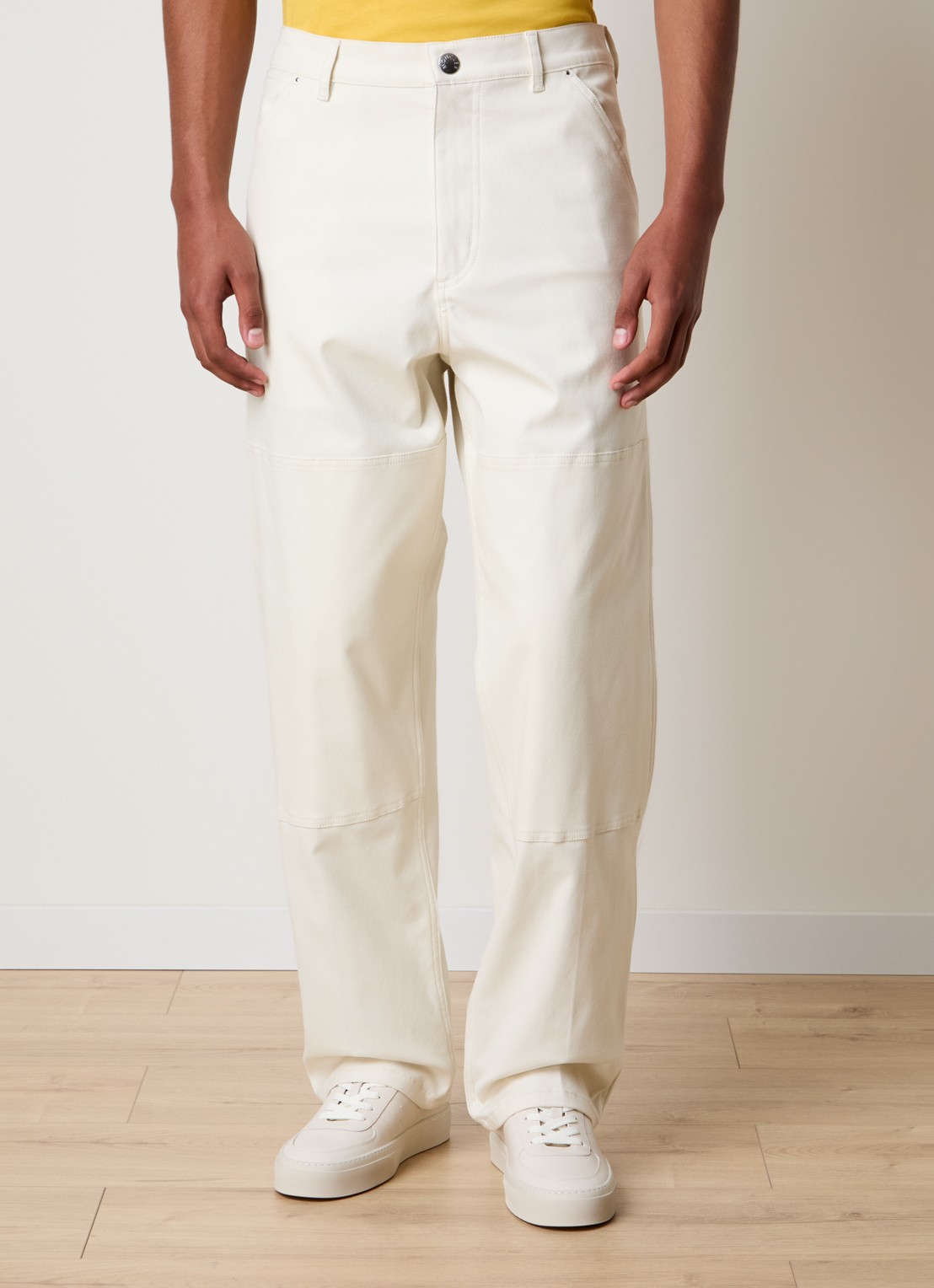 Moncler Wide leg jeans met gekleurde wassing - detail 2 gebroken wit