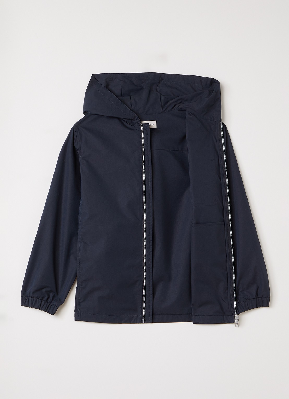 Moncler Windjack met capuchon en logo - voorkant 3 donkerblauw