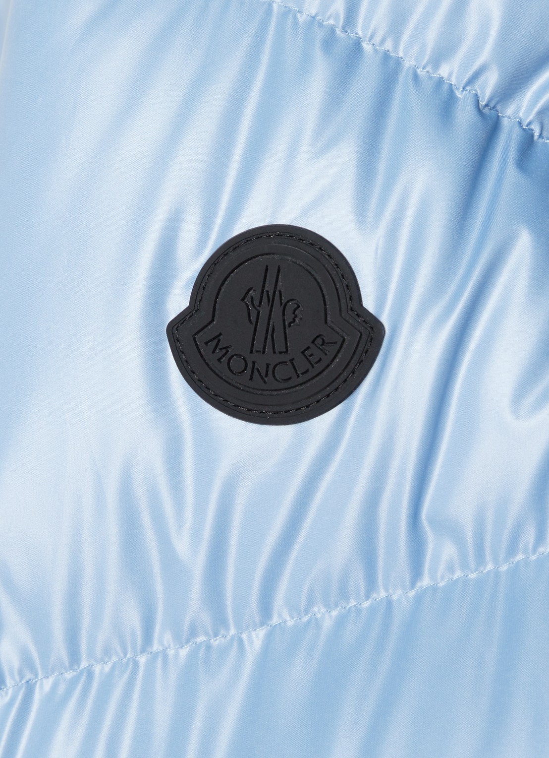Moncler Yonne puffer jack met donsvulling en afneembare capuchon  - detail 6 lichtblauw