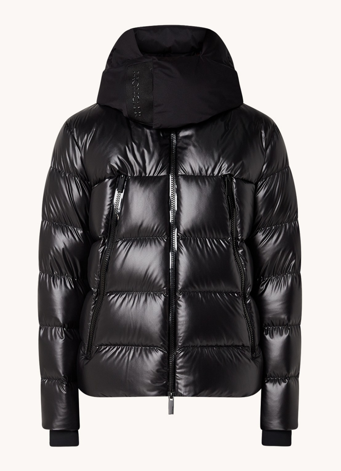 Moncler Zubair puffer jack met donsvulling en afneembare capuchon - voorkant 4 zwart