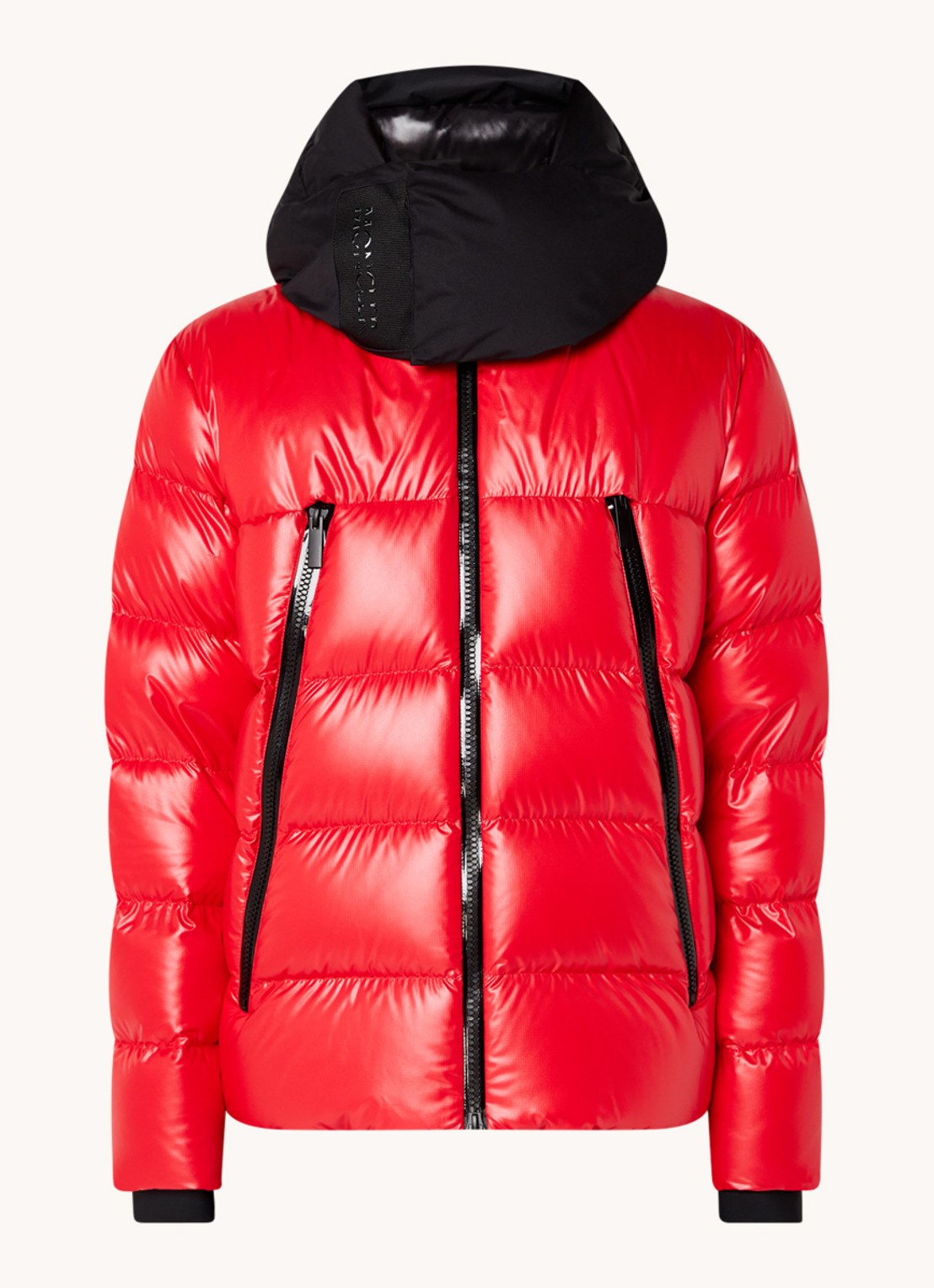 Moncler Zubair puffer jack met donsvulling en afneembare capuchon - voorkant 5 steenrood