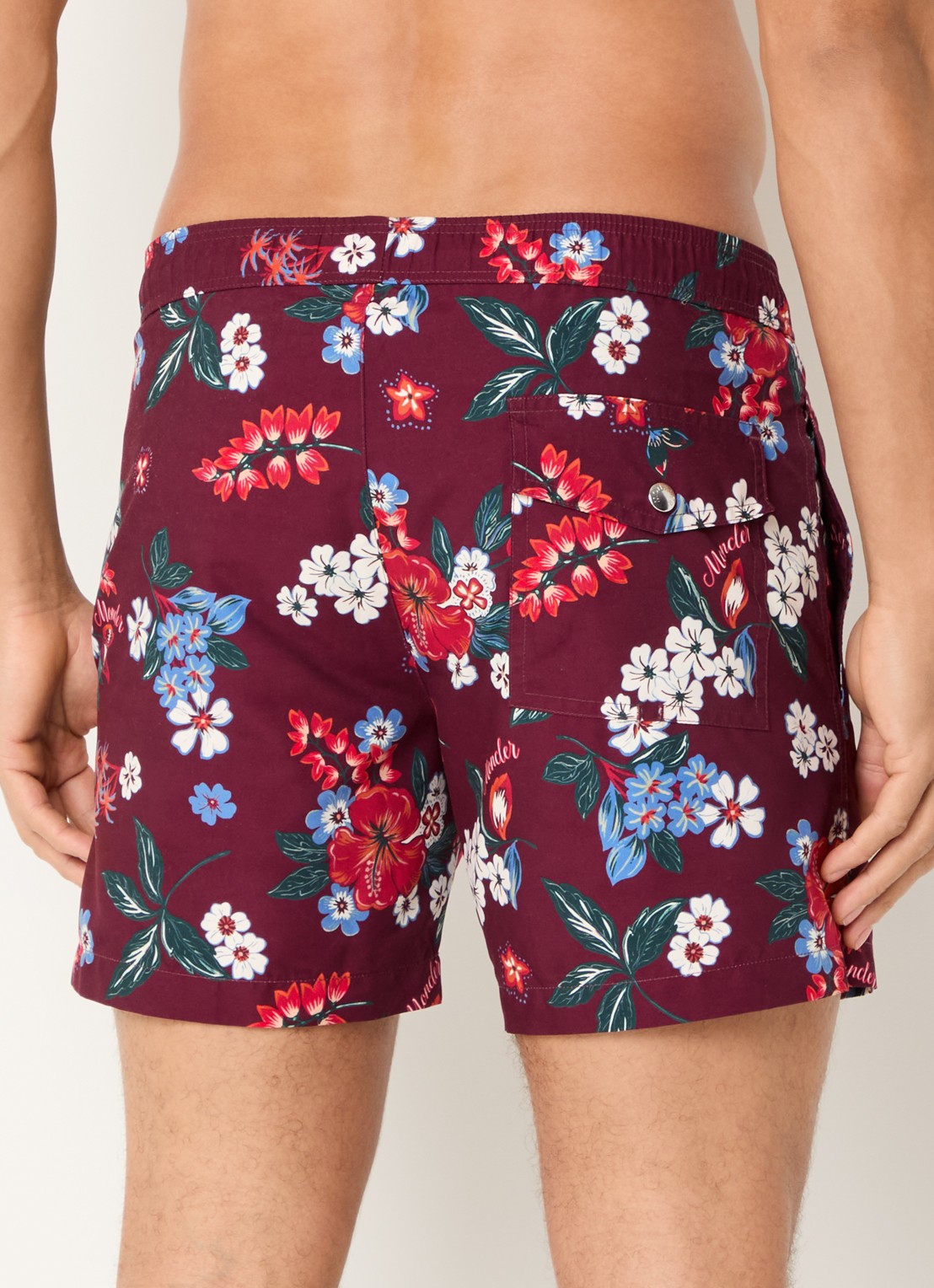 Moncler Zwemshorts met bloemenprint en steekzakken - achterkant 4 rood