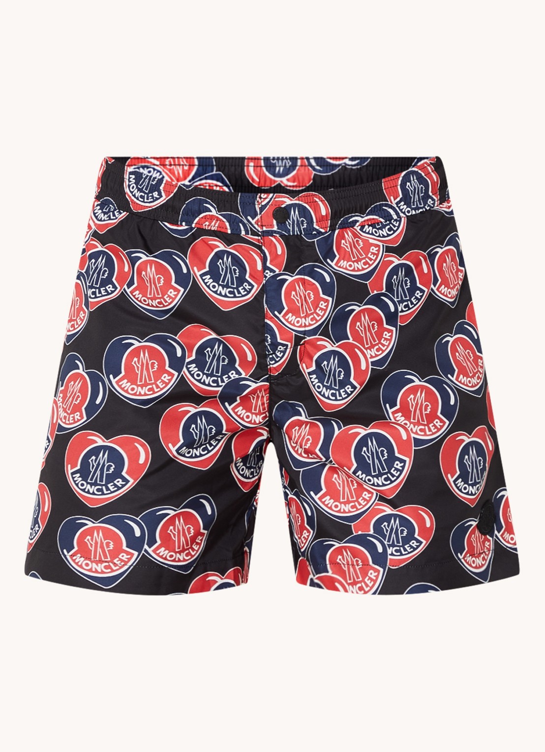 Moncler Zwemshorts met steekzakken en logoprint - voorkant 2 zwart