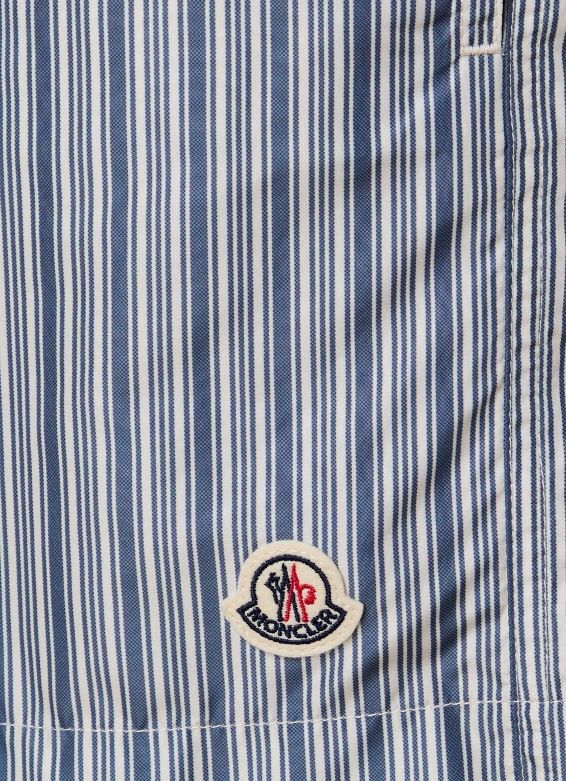 Moncler zwemshorts met streepprint en steekzakken - detail 2 staalblauw