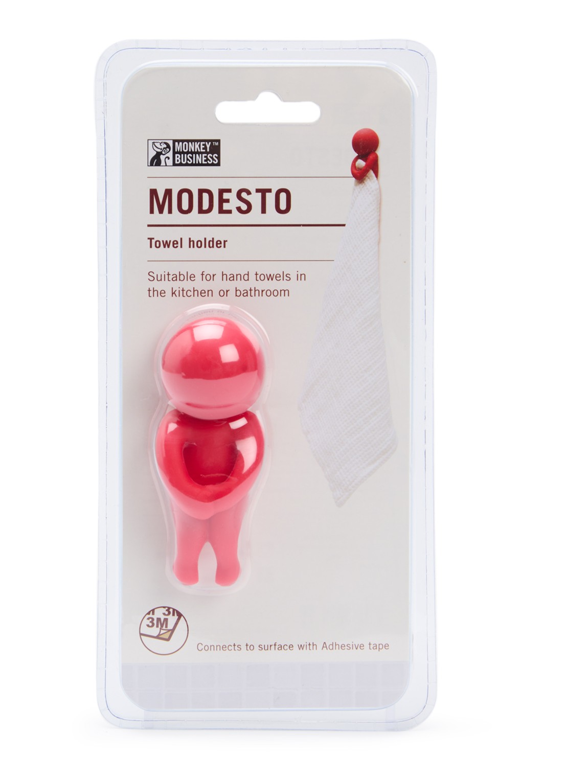 Monkey Business Modesto handdoekhaak - voorkant rood