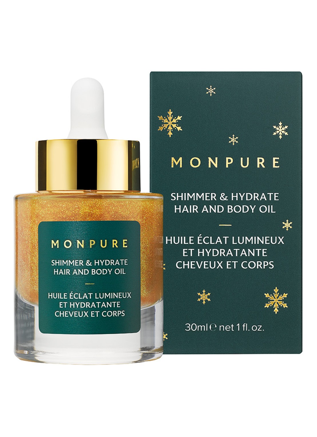 Monpure Shimmer & Hydrate hair and body oil - haar- en huidolie - voorkant 5 undefined