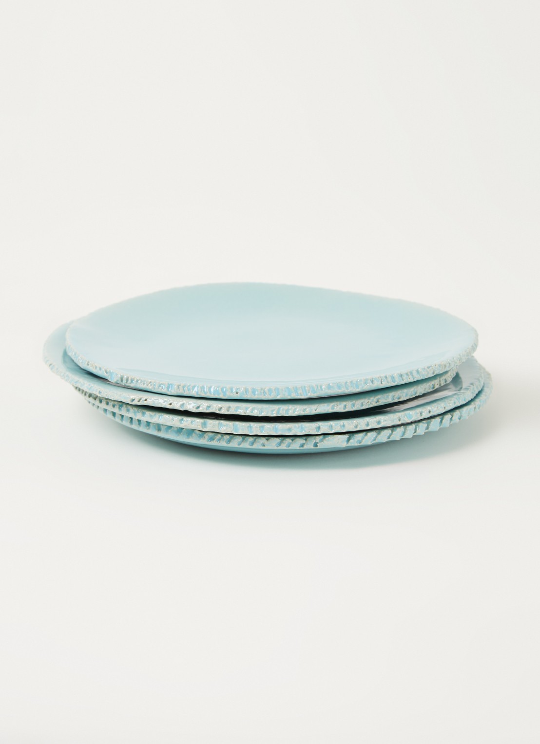 Mooi door mij Gebaksbordje 17 cm set van 4 - voorkant 2 lichtblauw
