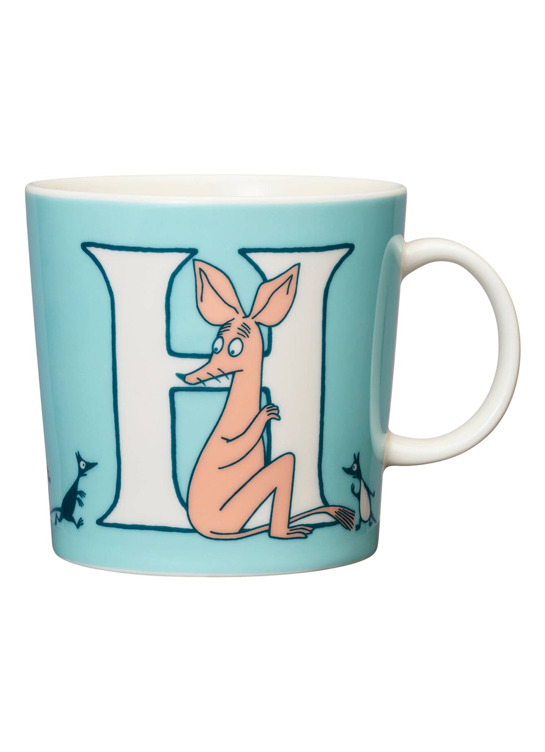 Moomin Arabia Moomin ABC H mok 40 cl - voorkant turquoise