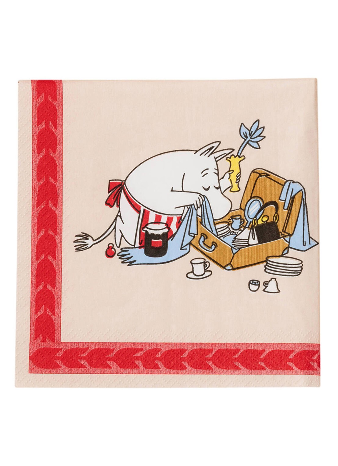 Moomin Arabia Moomin Holiday Rush servet 33 cm - detail 4 rood