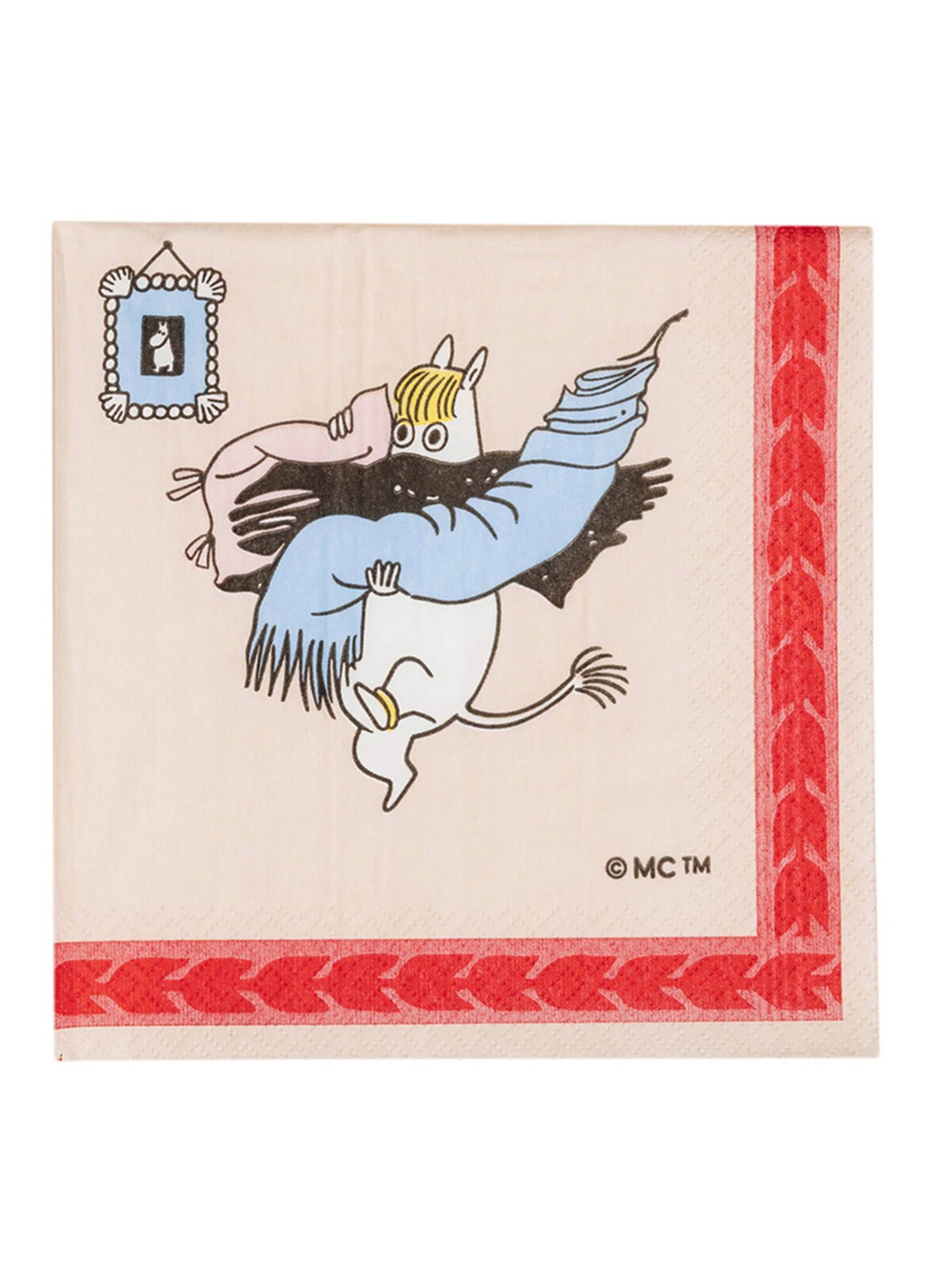 Moomin Arabia Moomin Holiday Rush servet 33 cm - voorkant rood