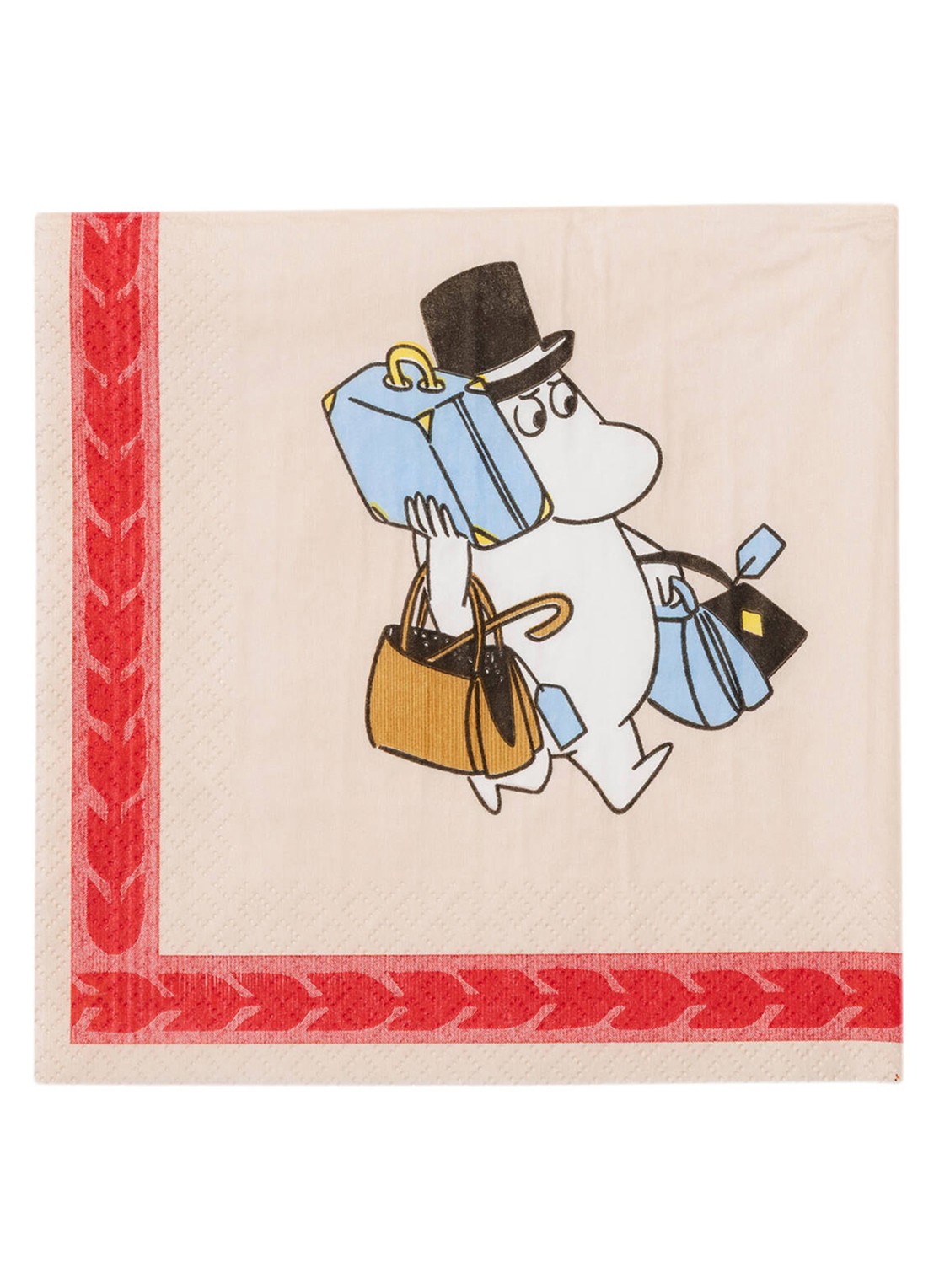 Moomin Arabia Moomin Holiday Rush servet 33 cm - voorkant 2 rood