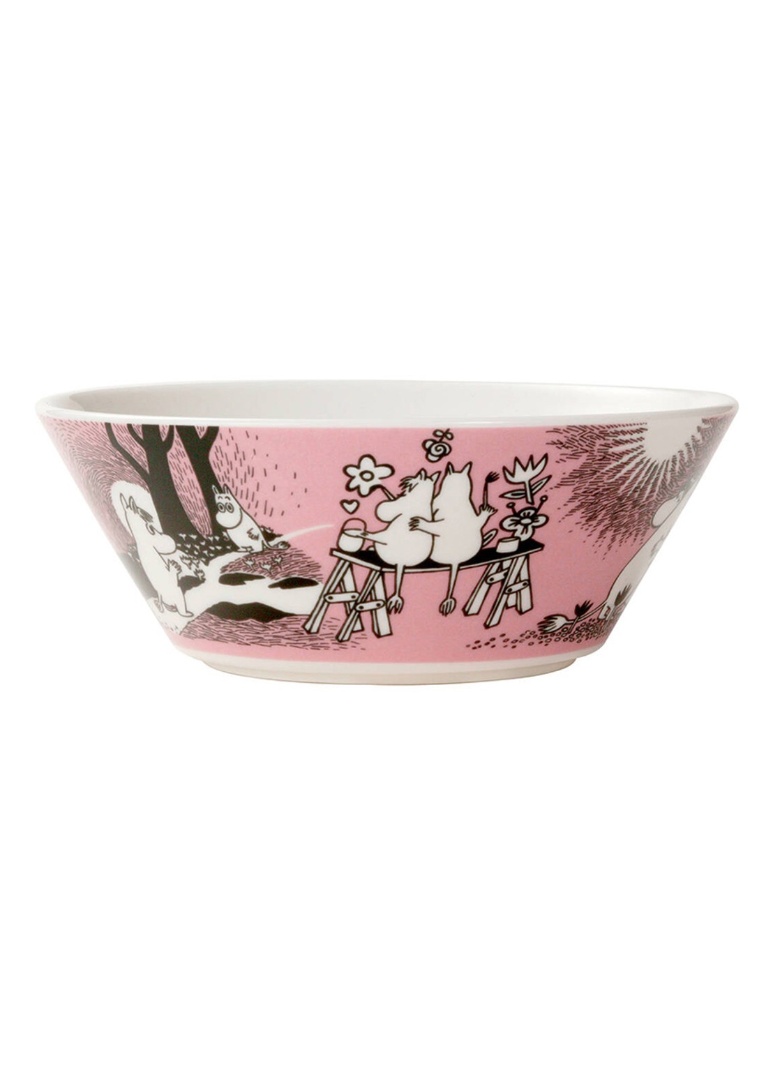 Moomin Arabia Moomin love kom 15 cm - voorkant roze