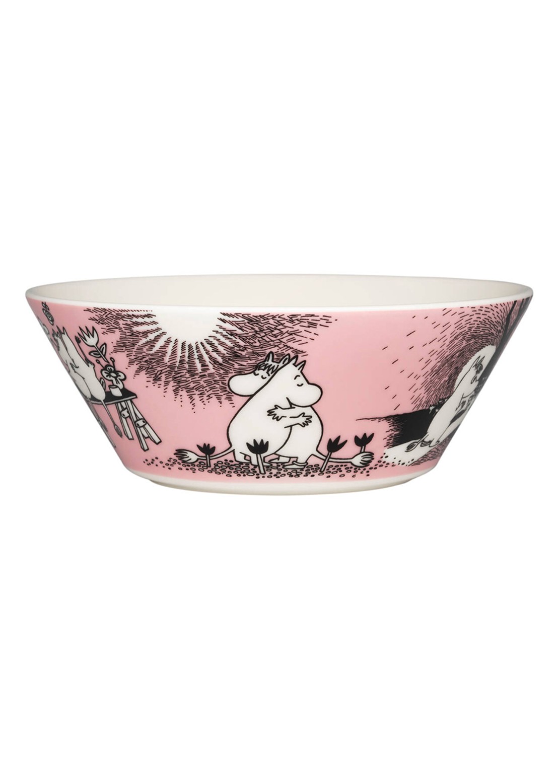 Moomin Arabia Moomin Love kom 15 cm - voorkant lichtroze