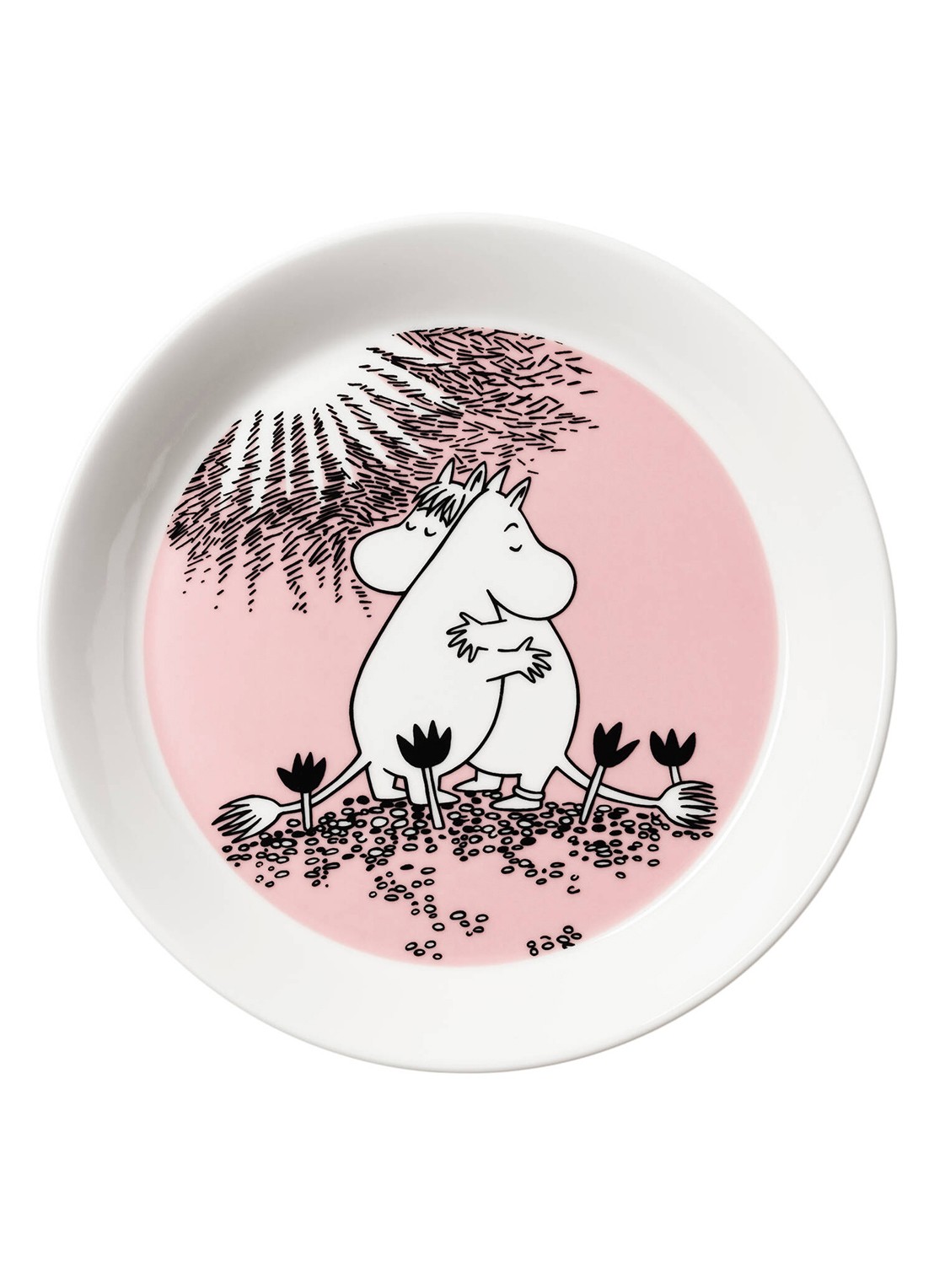 Moomin Arabia Moomin Love ontbijtbord 19 cm - voorkant lichtroze