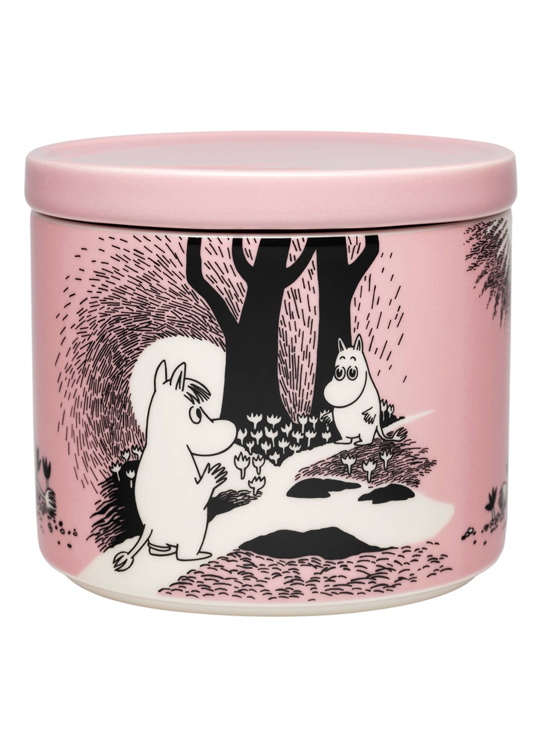 Moomin Arabia Moomin Love voorraadpot 0,7 liter - voorkant roze