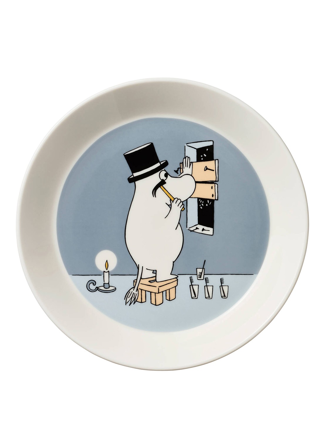 Moomin Arabia Moomin Moominpappa ontbijtbord 19 cm - voorkant grijs