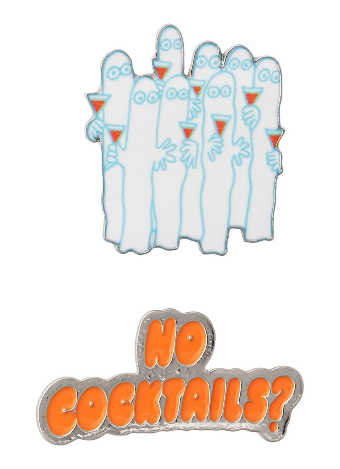 Moomin Arabia Moomin Party Queue broche set van 2 - voorkant 2 orange